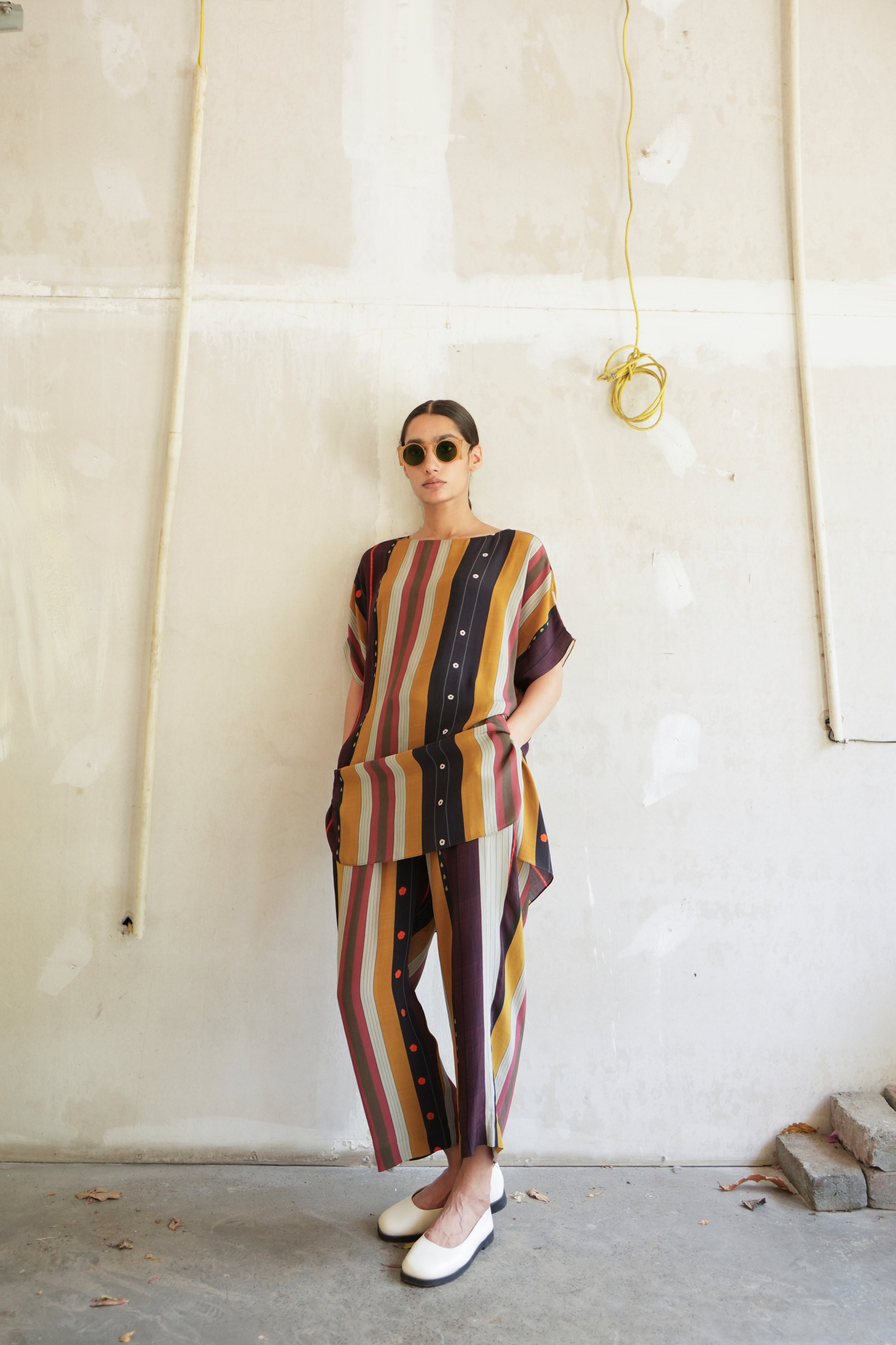 GARDEN CO-ORD SET IN NADU STRIPES PRINT