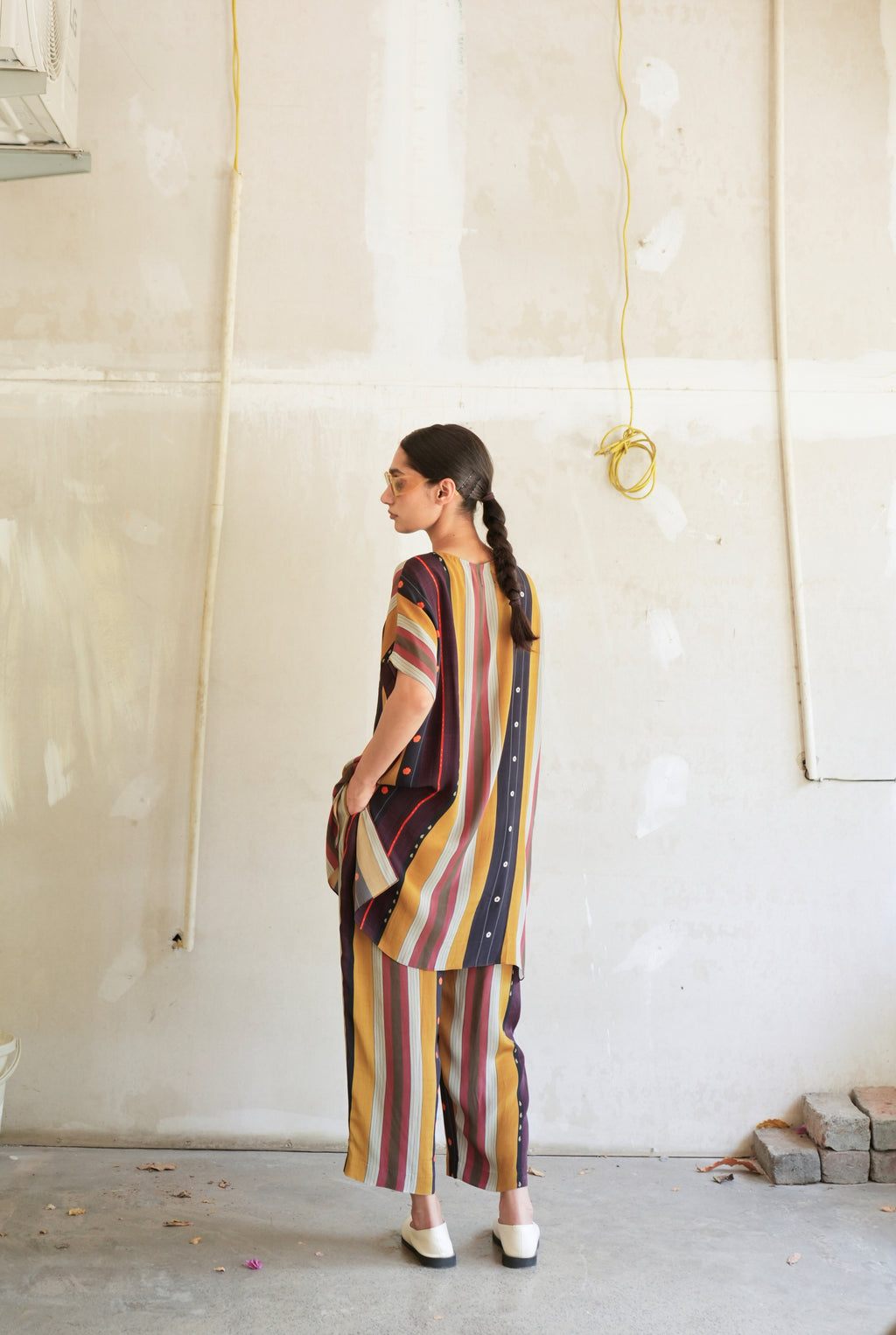 GARDEN CO-ORD SET IN NADU STRIPES PRINT