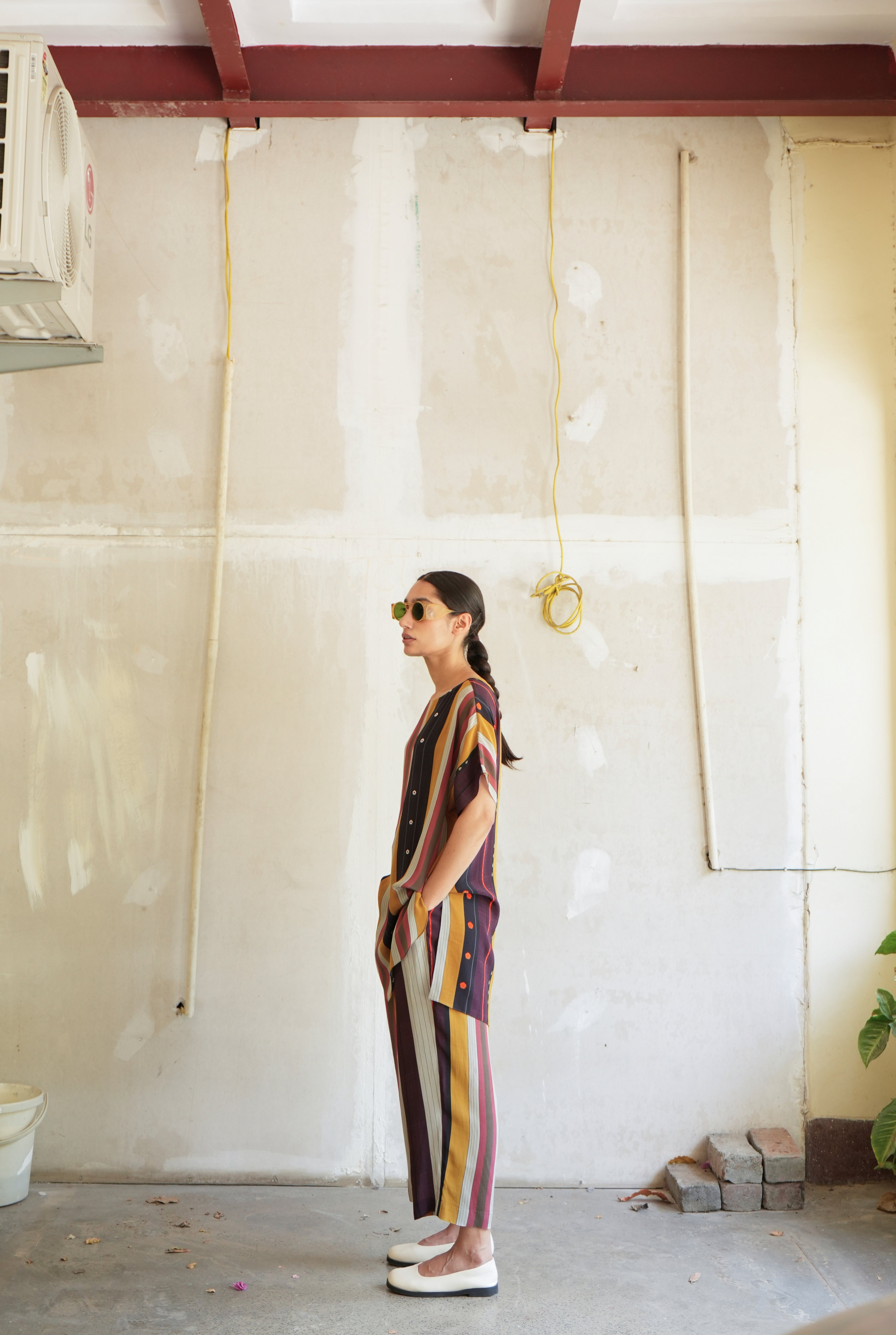 GARDEN CO-ORD SET IN NADU STRIPES PRINT