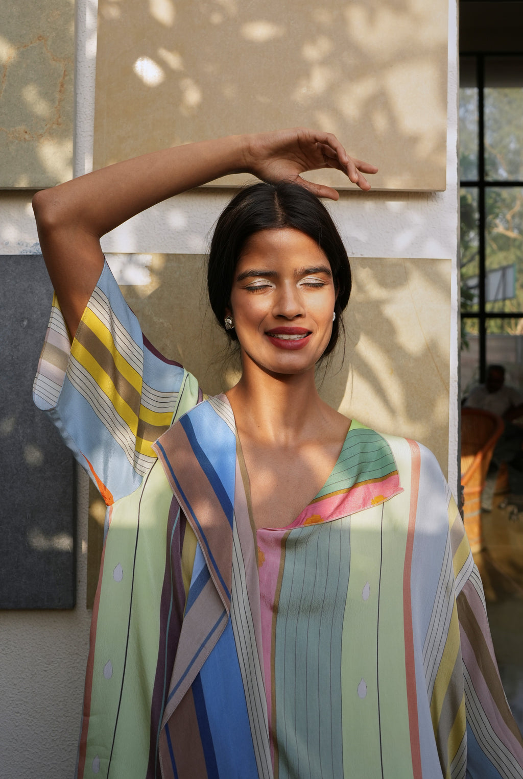 IRINA CO-ORD SET IN PASTEL TAMIL STRIPES PRINT