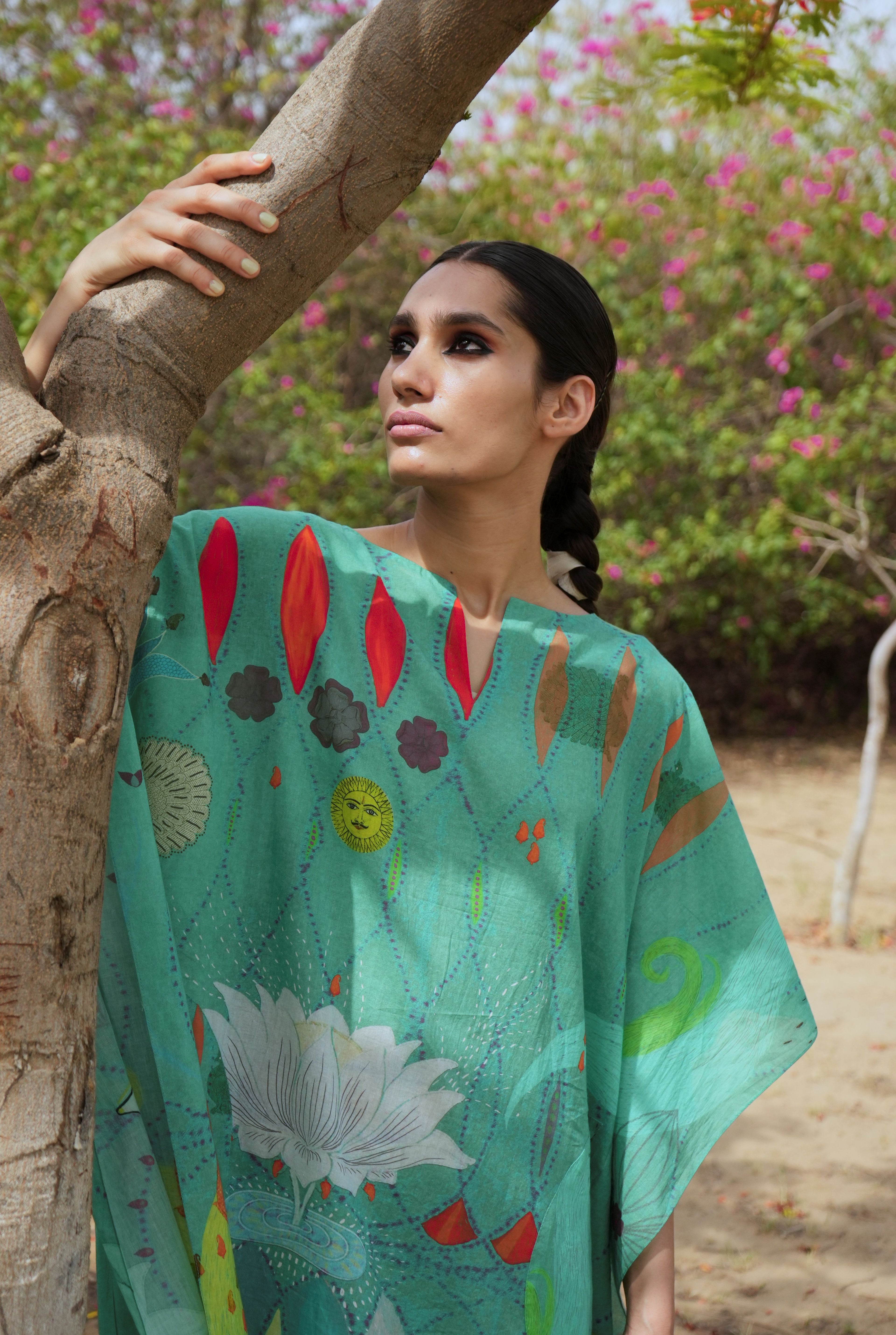 HEARTH KAFTAAN IN CHETTI GREEN