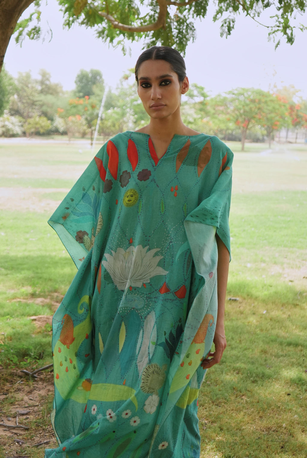 HEARTH KAFTAAN IN CHETTI GREEN