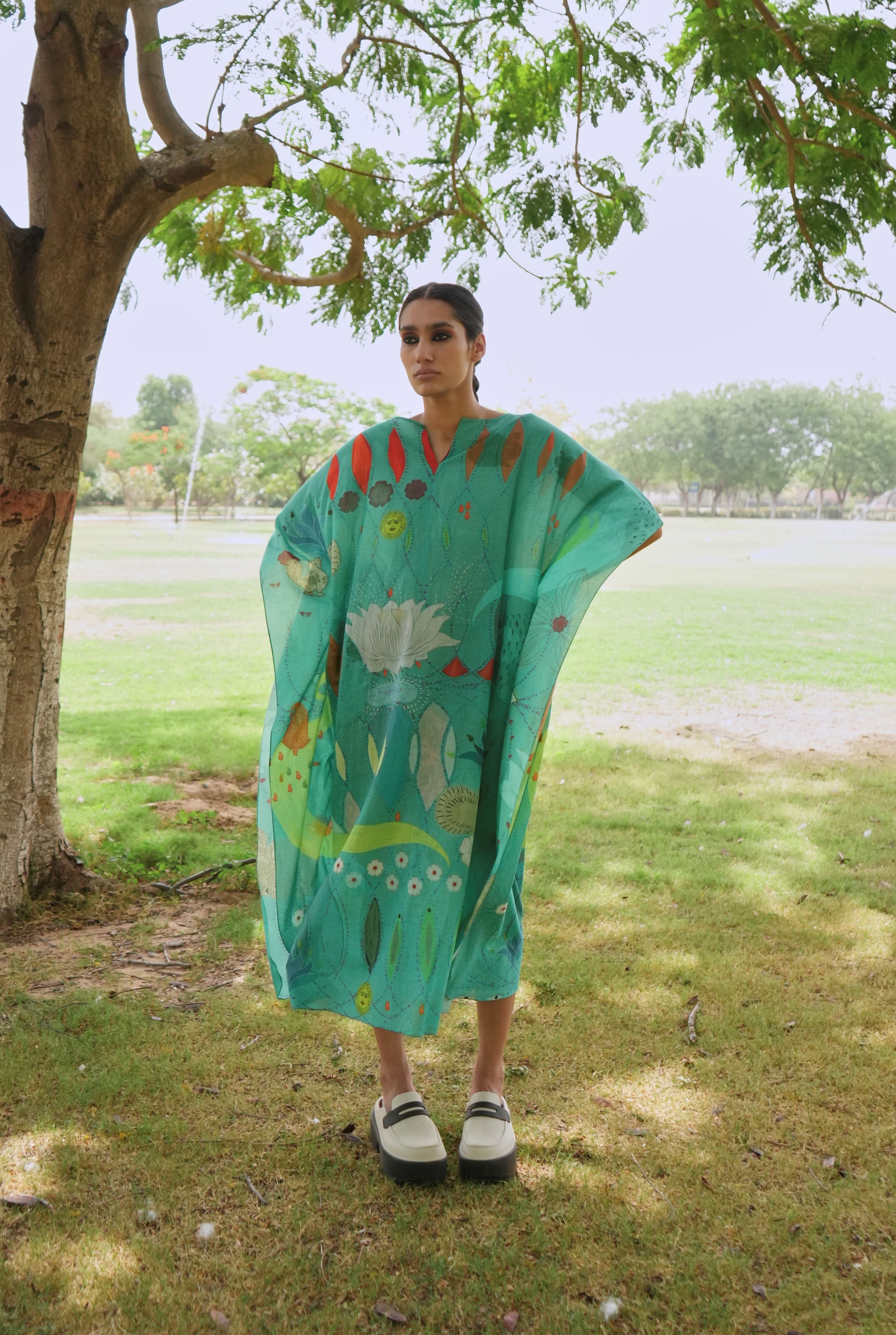 HEARTH KAFTAAN IN CHETTI GREEN