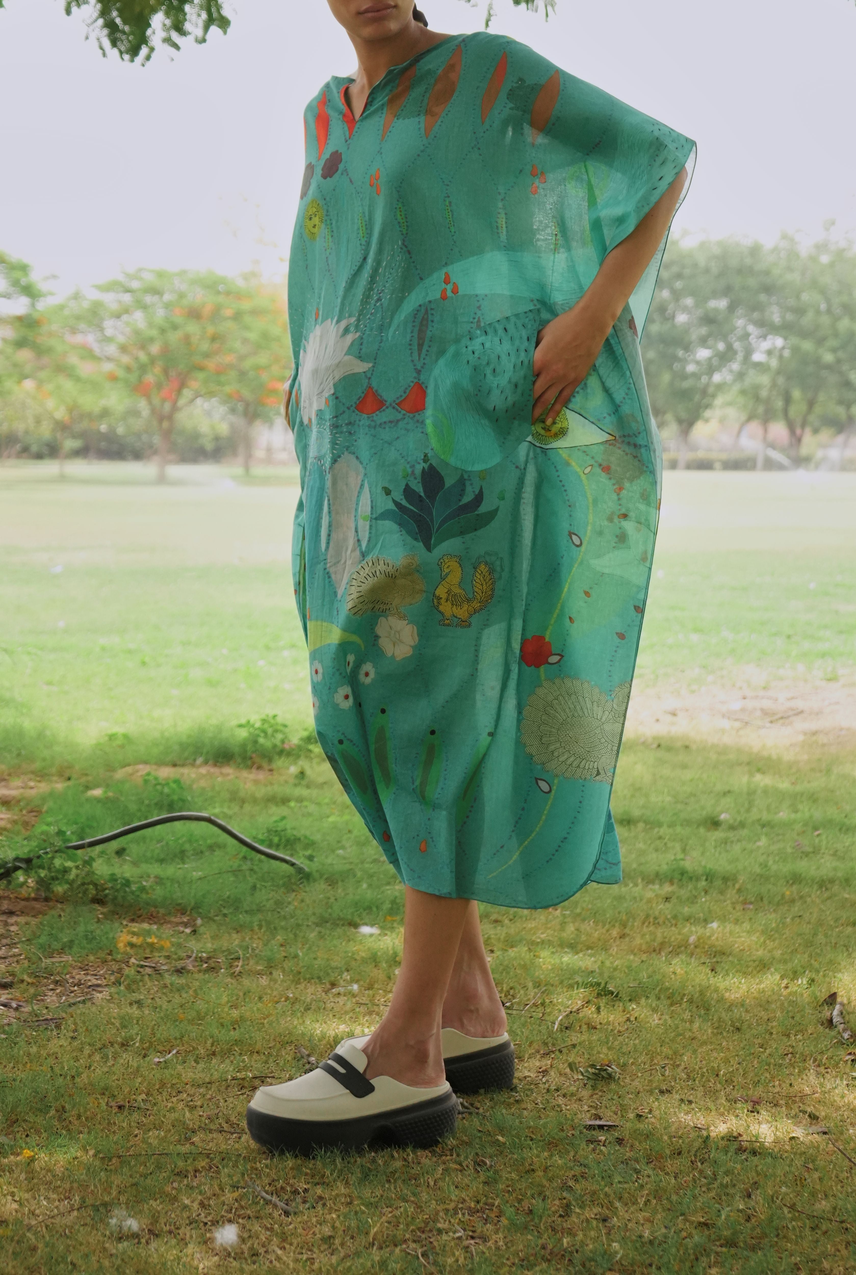 HEARTH KAFTAAN IN CHETTI GREEN