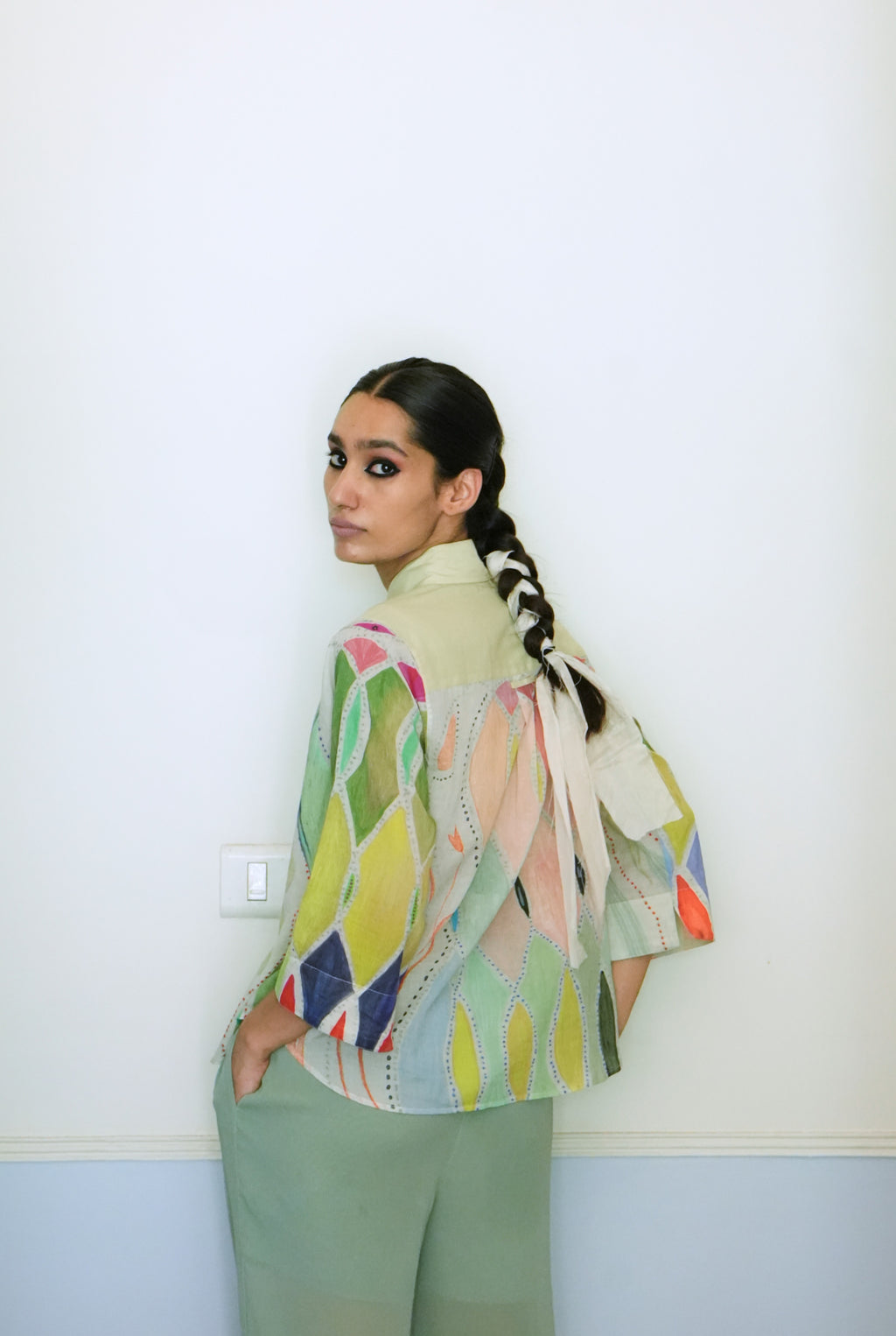 MULMUL RENÈ SHIRT IN ATHANGUDI PASTEL PRINT