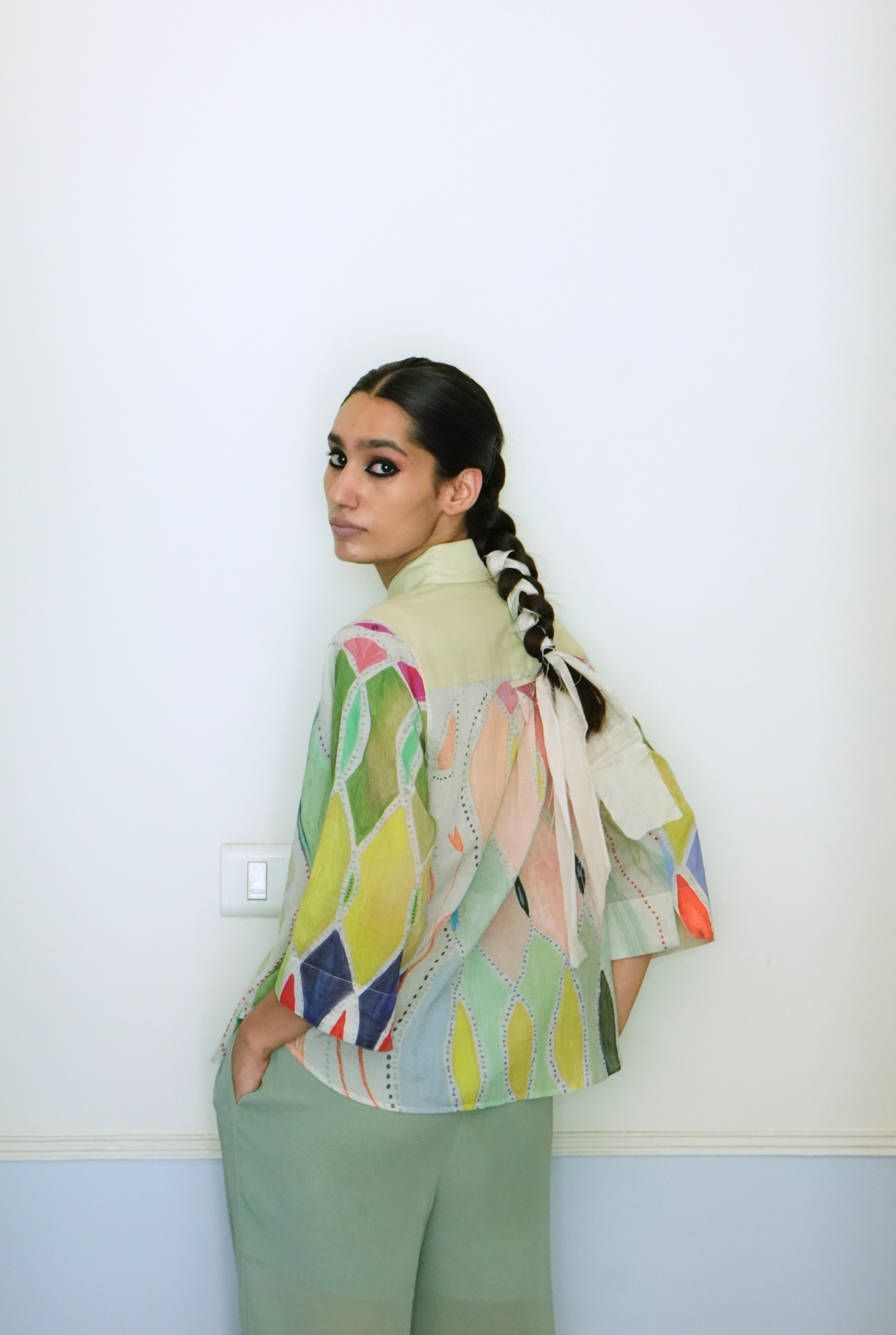 MULMUL RENÈ SHIRT IN ATHANGUDI PASTEL PRINT