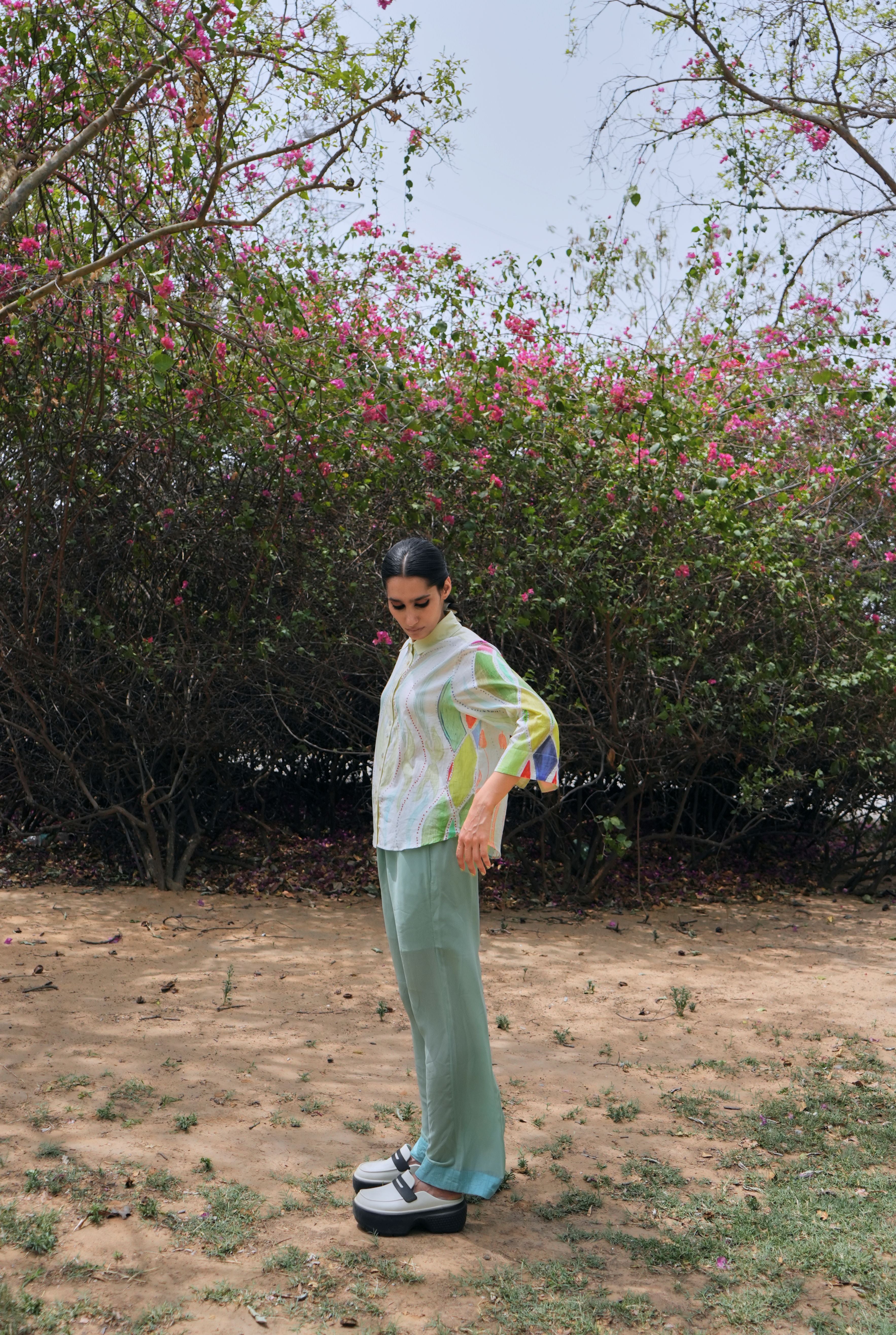 MULMUL RENÈ SHIRT IN ATHANGUDI PASTEL PRINT