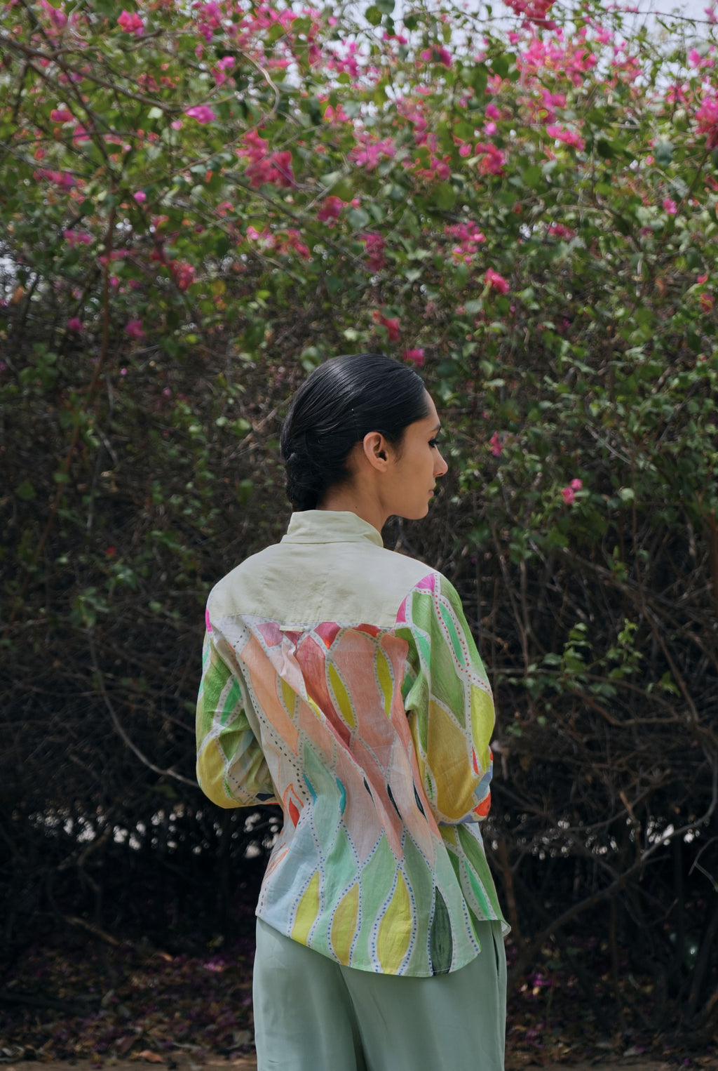 MULMUL RENÈ SHIRT IN ATHANGUDI PASTEL PRINT