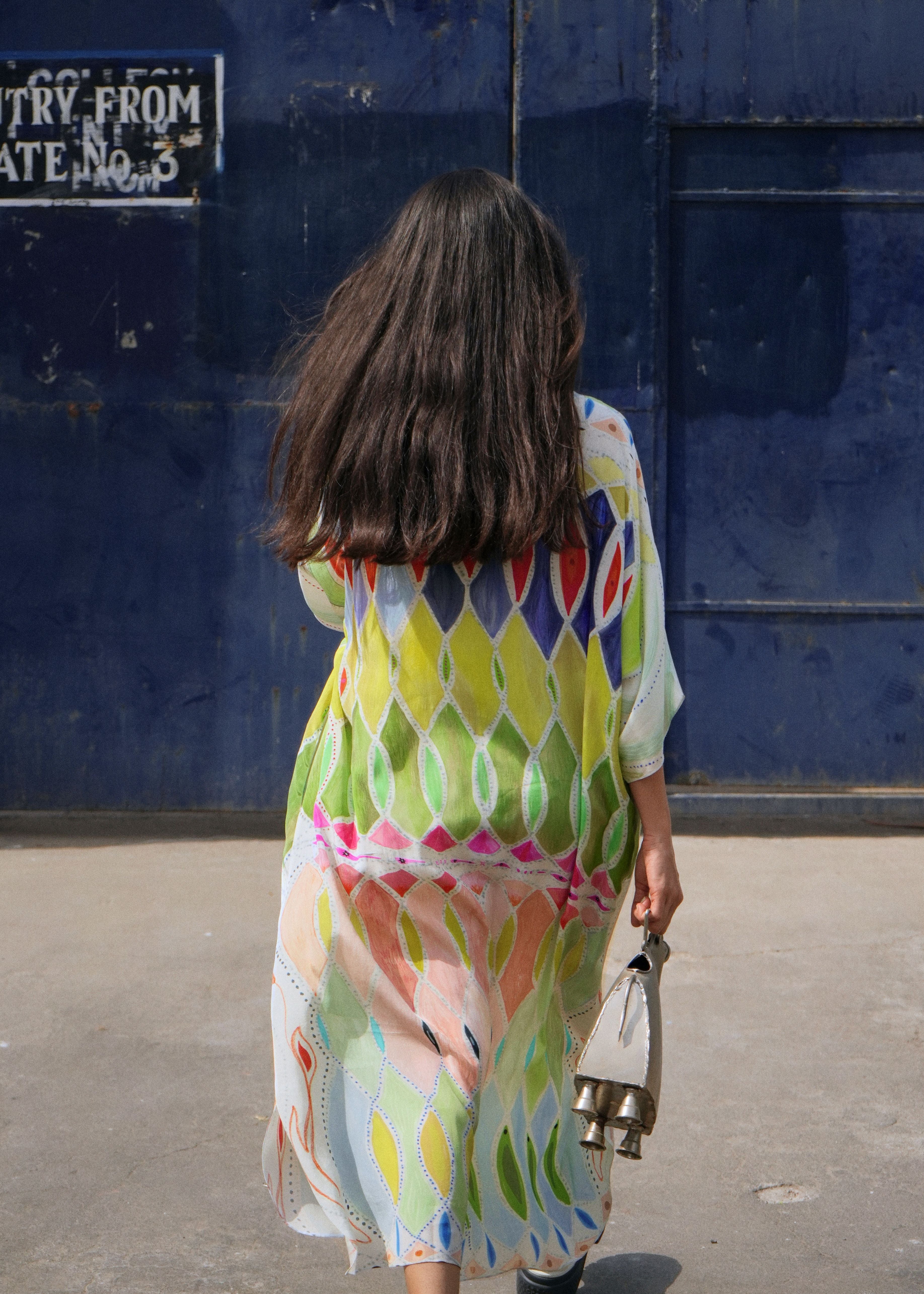 KAFTAAN DRESS IN ATHANGUDI PASTEL PRINT