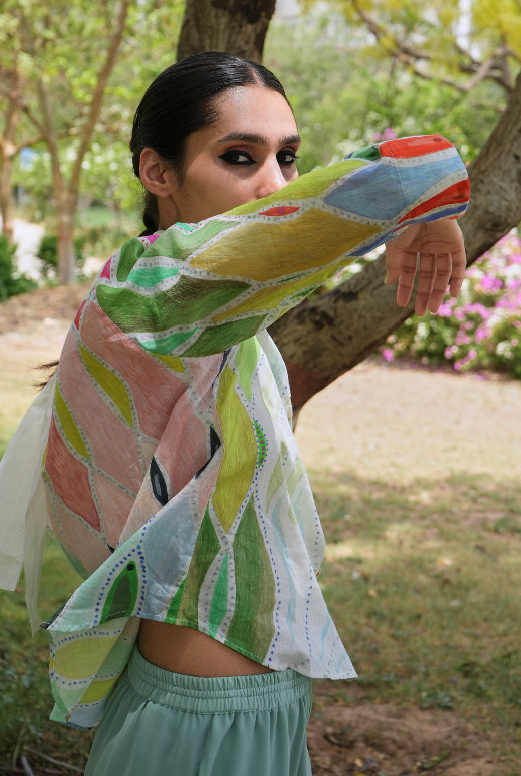 MULMUL RENÈ SHIRT IN ATHANGUDI PASTEL PRINT