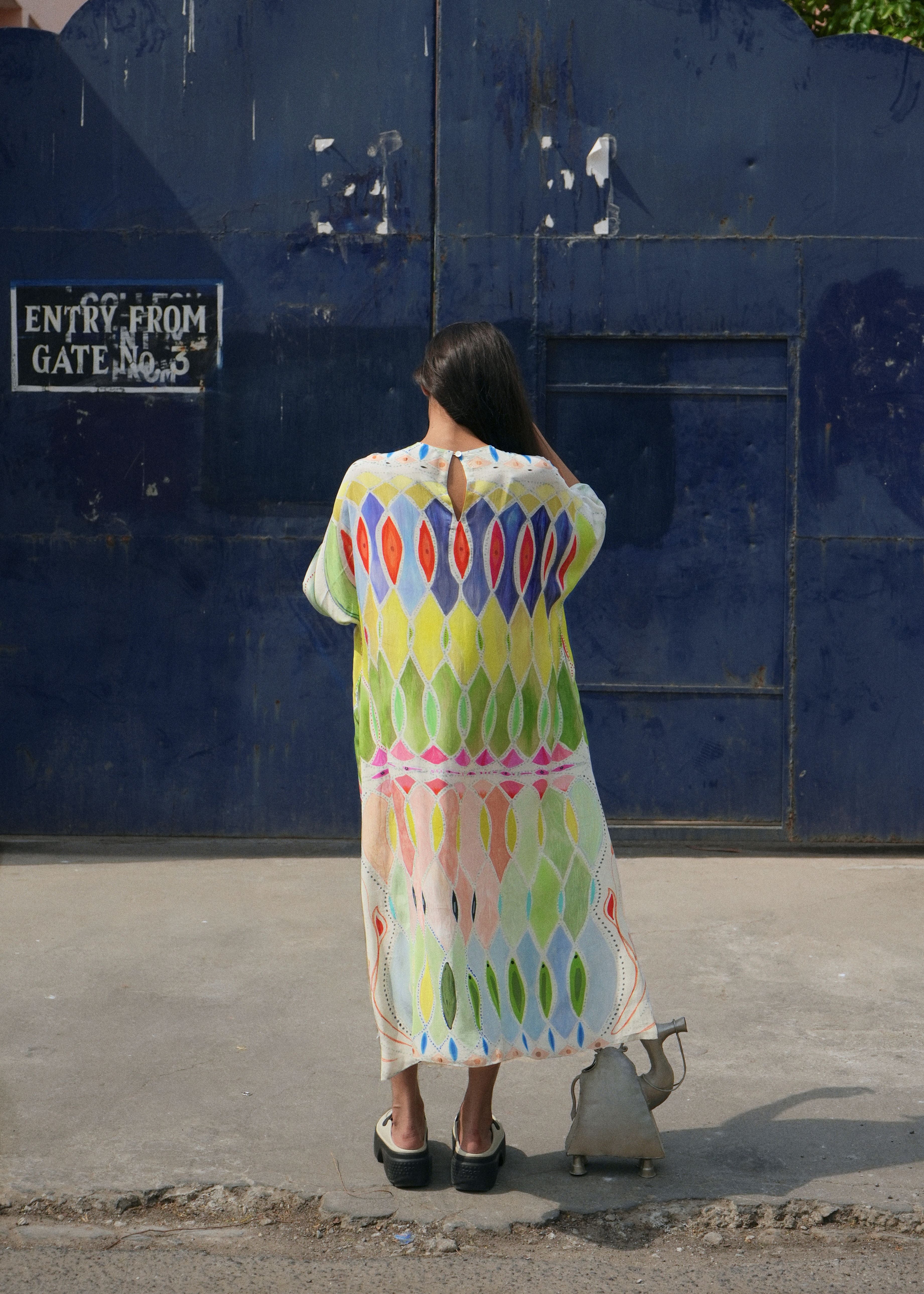 KAFTAAN DRESS IN ATHANGUDI PASTEL PRINT