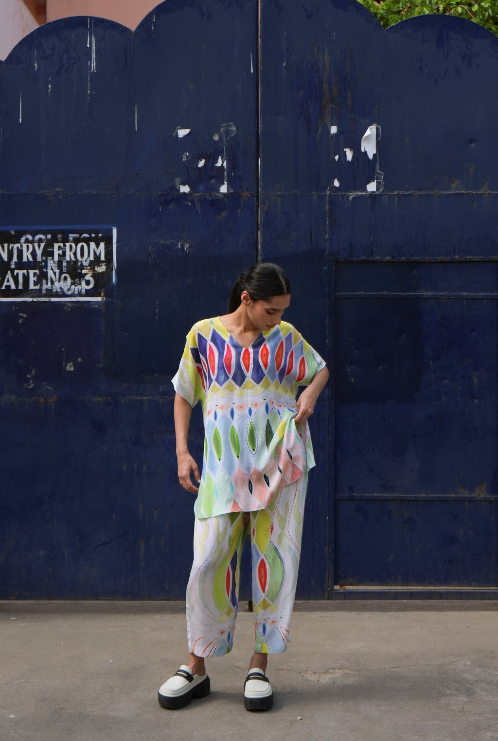 GARDEN CO-ORD SET IN ATHANGUDI PASTEL PRINT