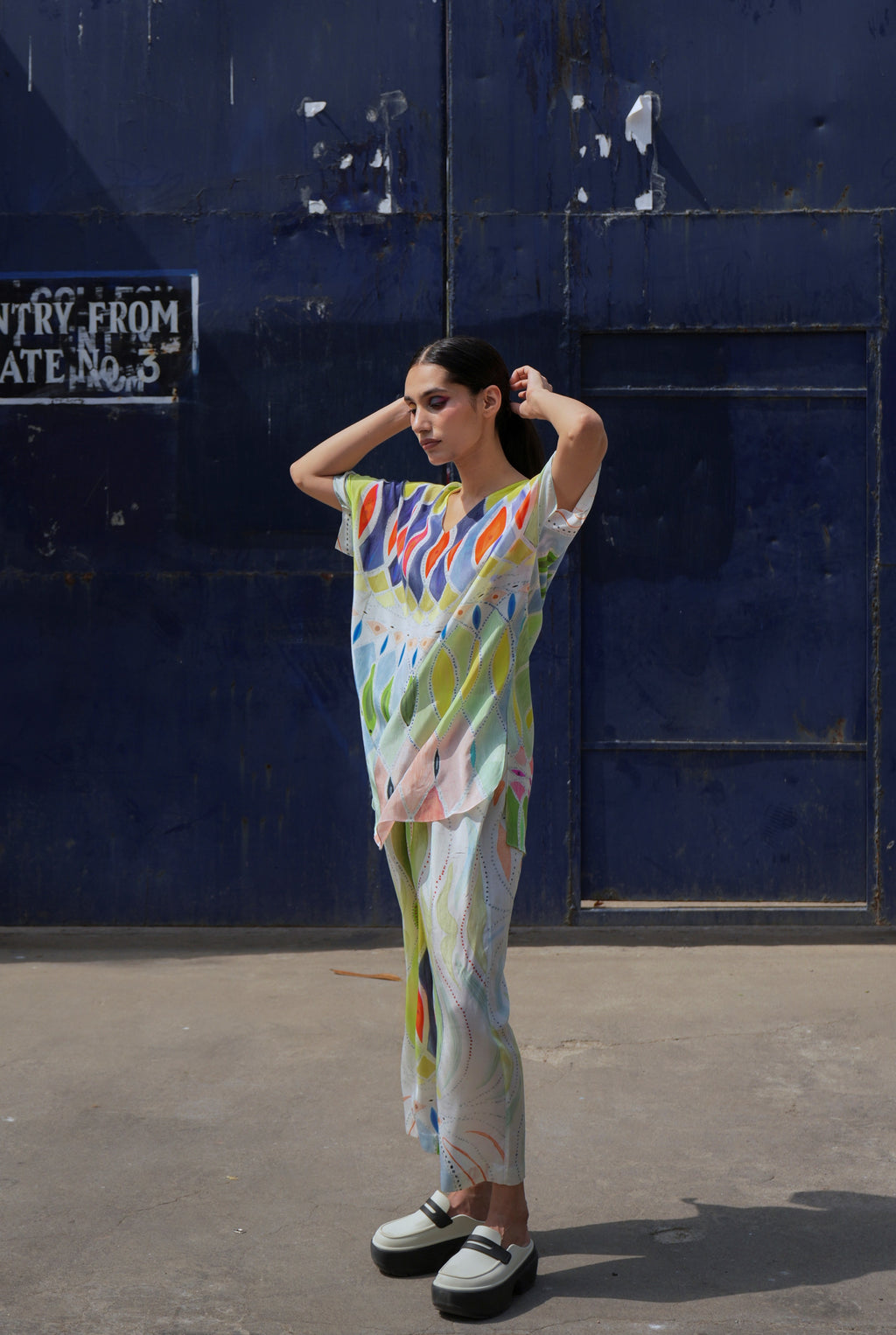 GARDEN CO-ORD SET IN ATHANGUDI PASTEL PRINT