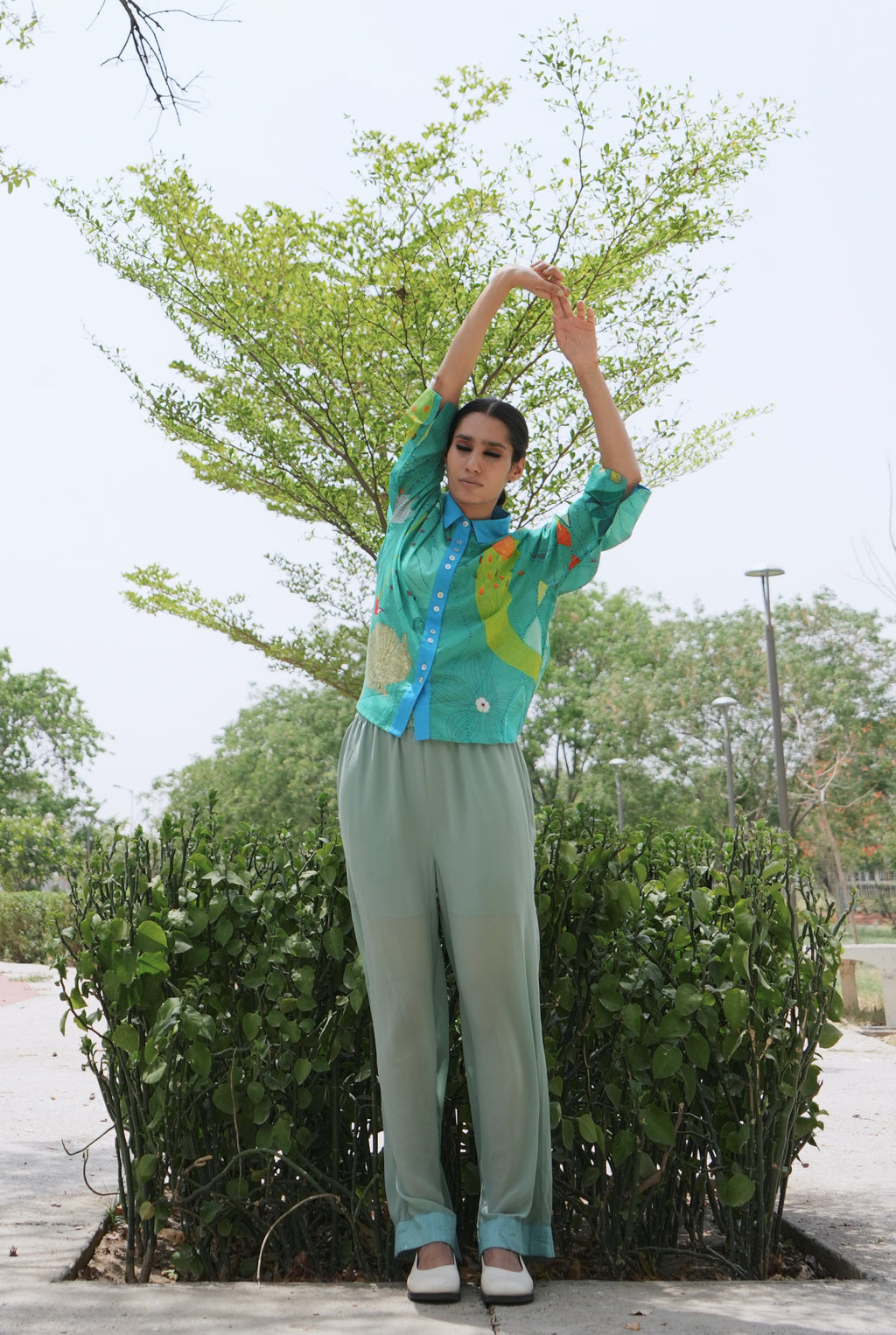 MULMUL RENÈ SHIRT IN CHETTI GREEN PRINT