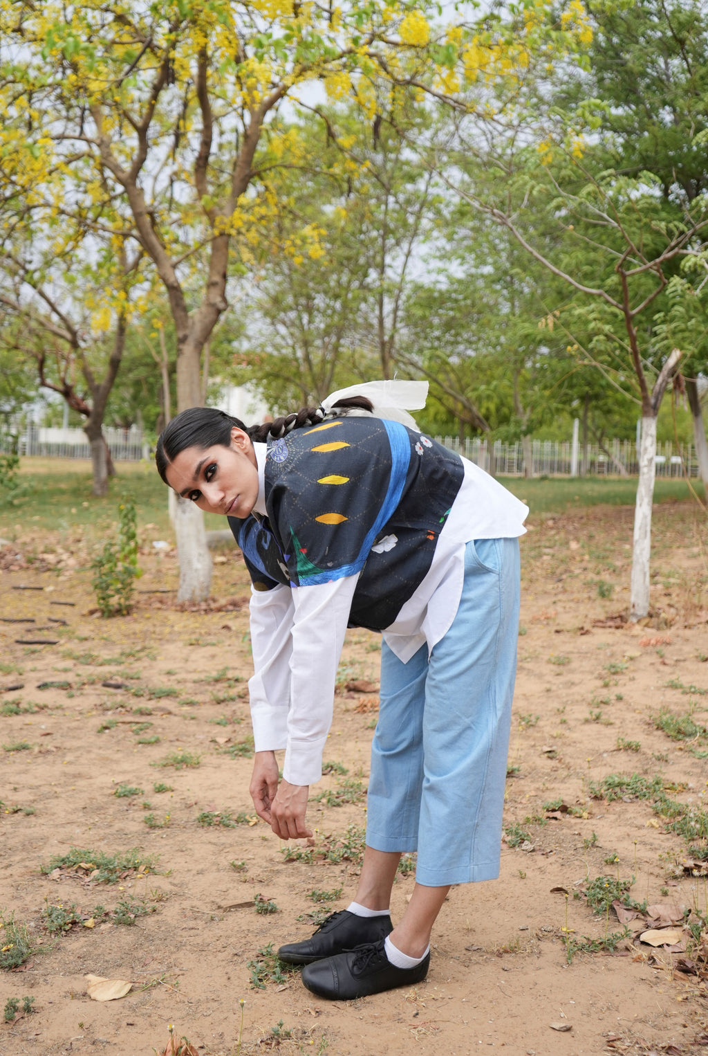 OVERLAY SHIRT IN CHETTI BLACK WITH WHITE CONTRAST