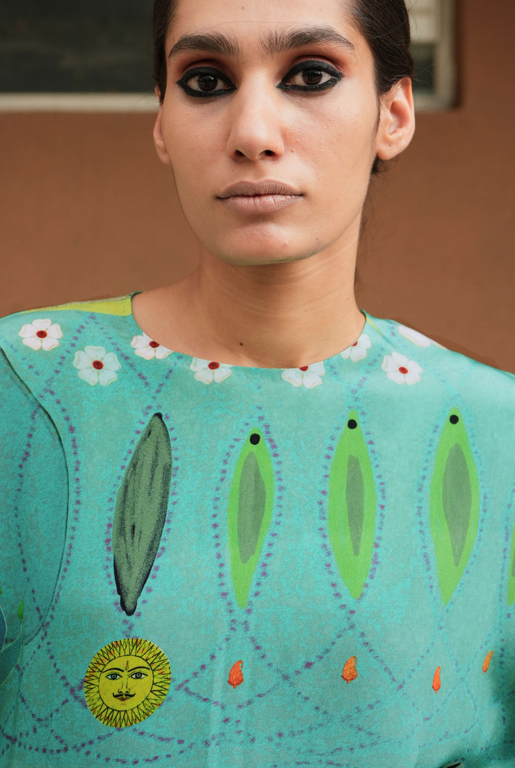 KAFTAAN DRESS IN CHETTI GREEN PRINT