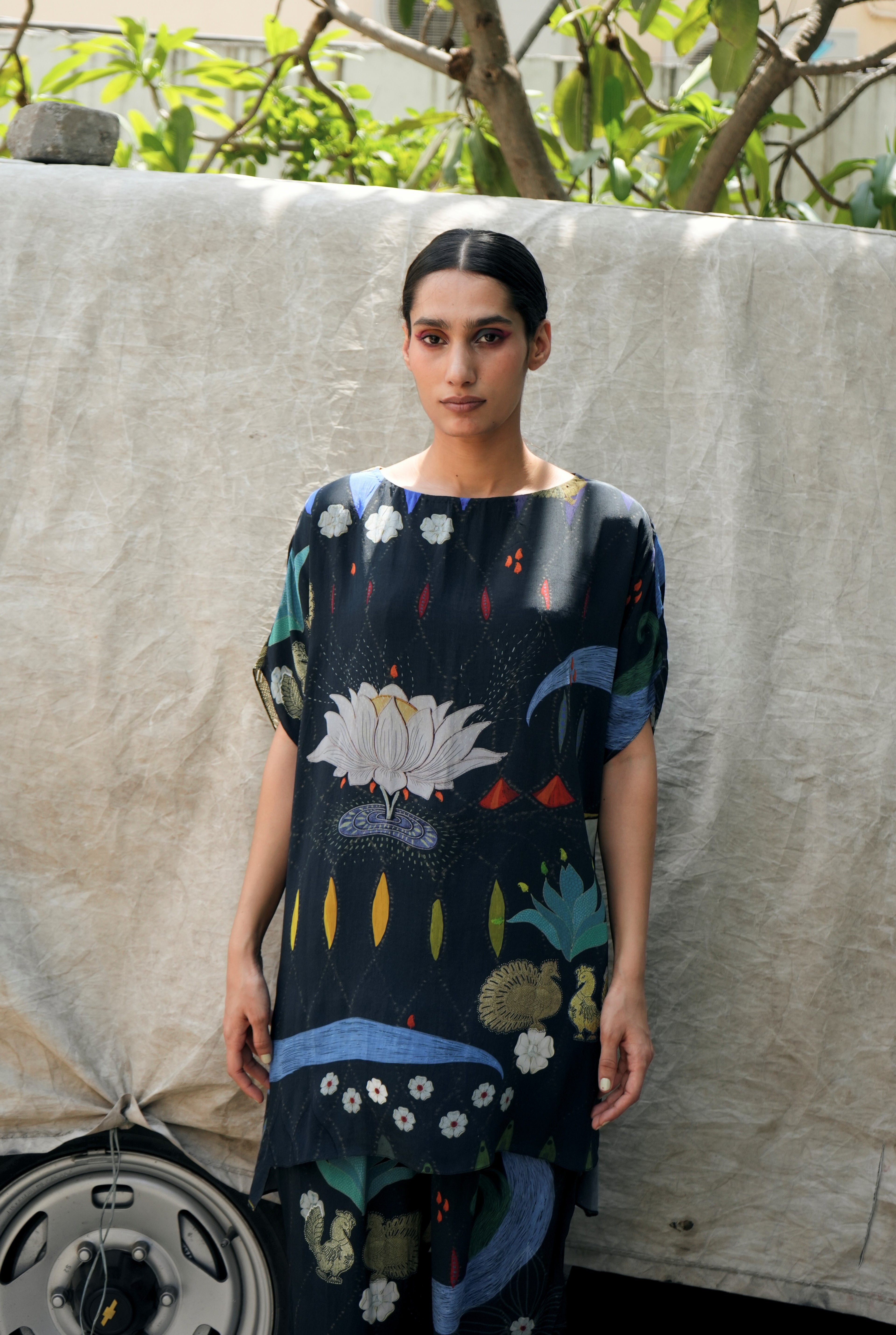 GARDEN CO-ORD SET IN CHETTI BLACK PRINT