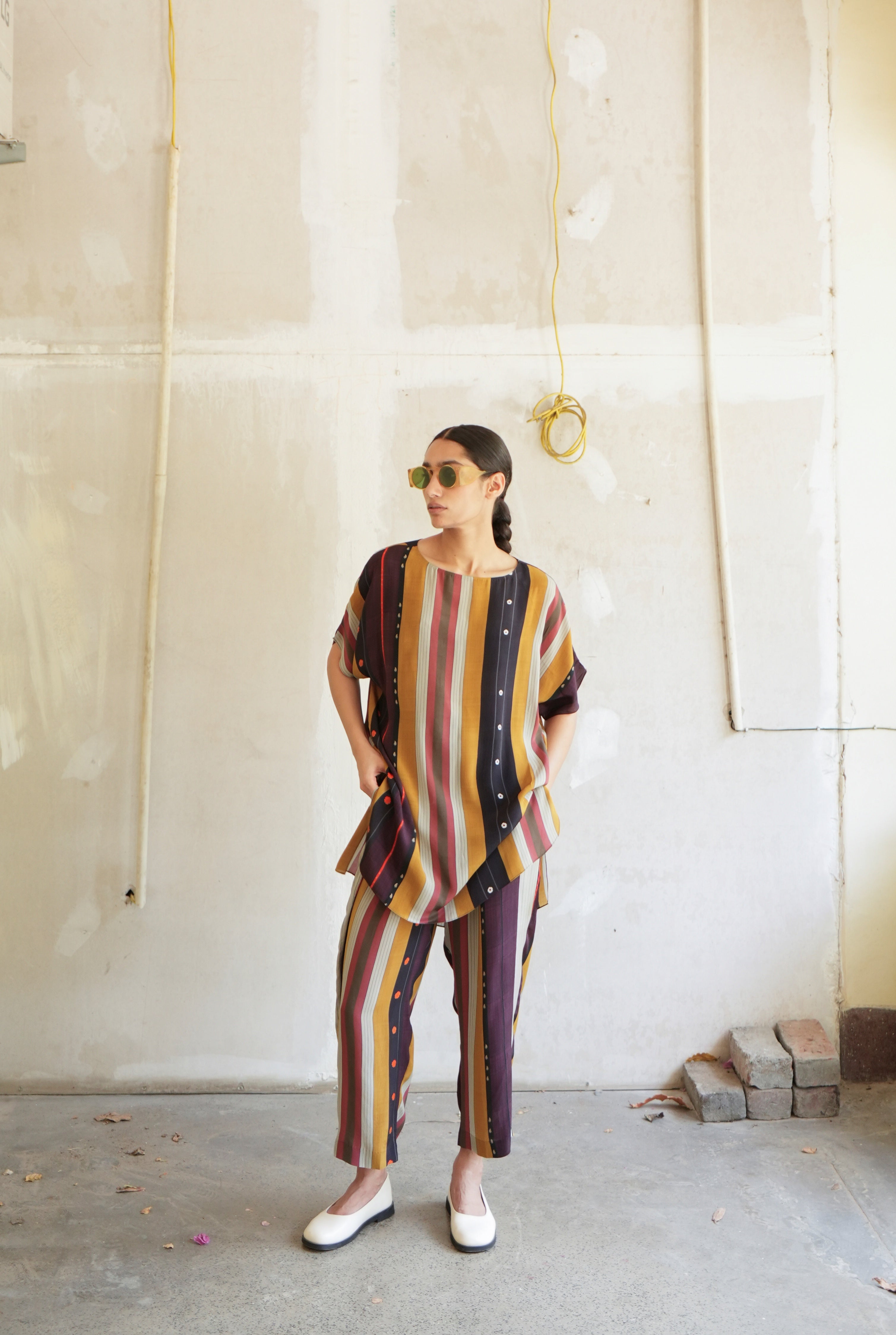 GARDEN CO-ORD SET IN NADU STRIPES PRINT