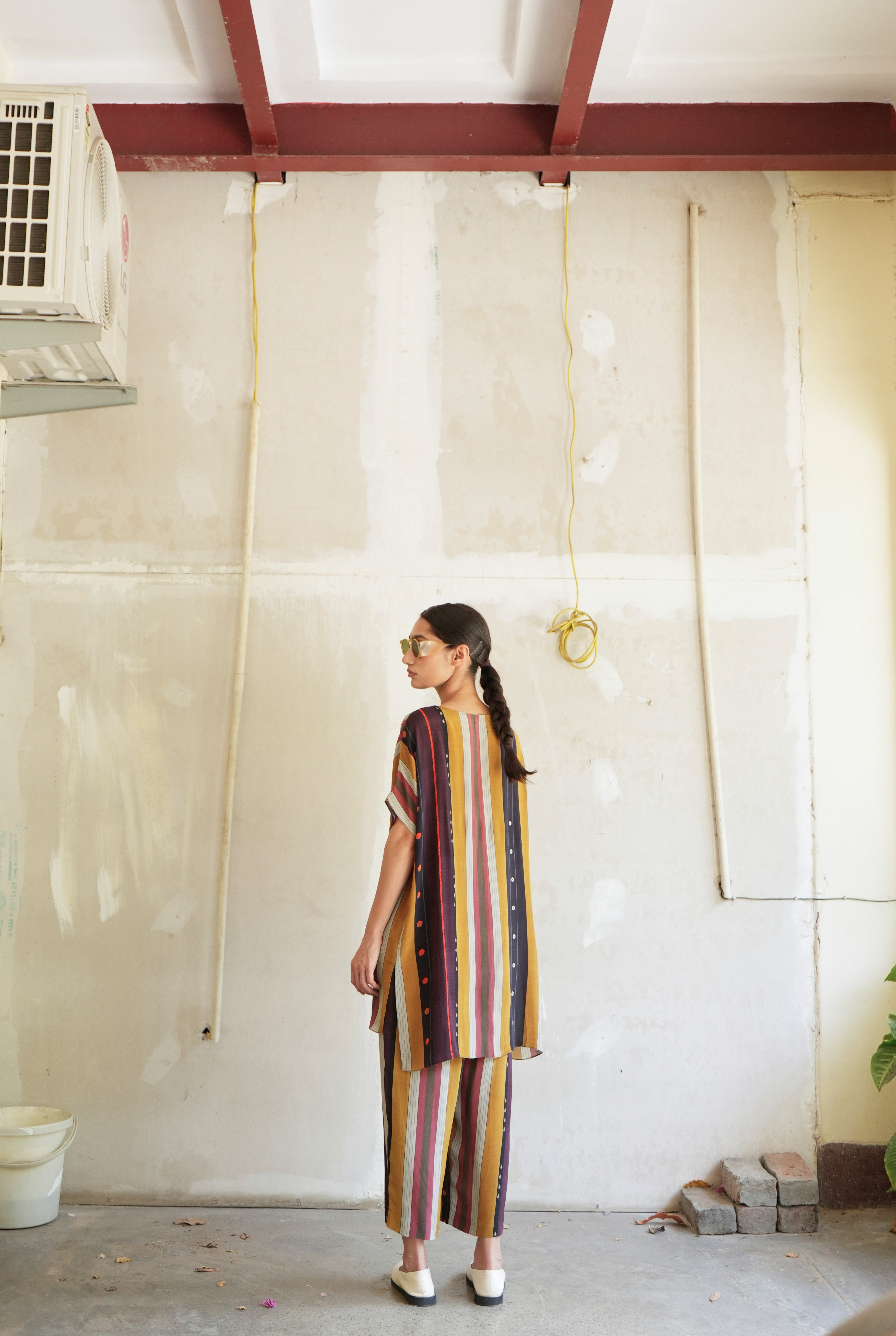 GARDEN CO-ORD SET IN NADU STRIPES PRINT