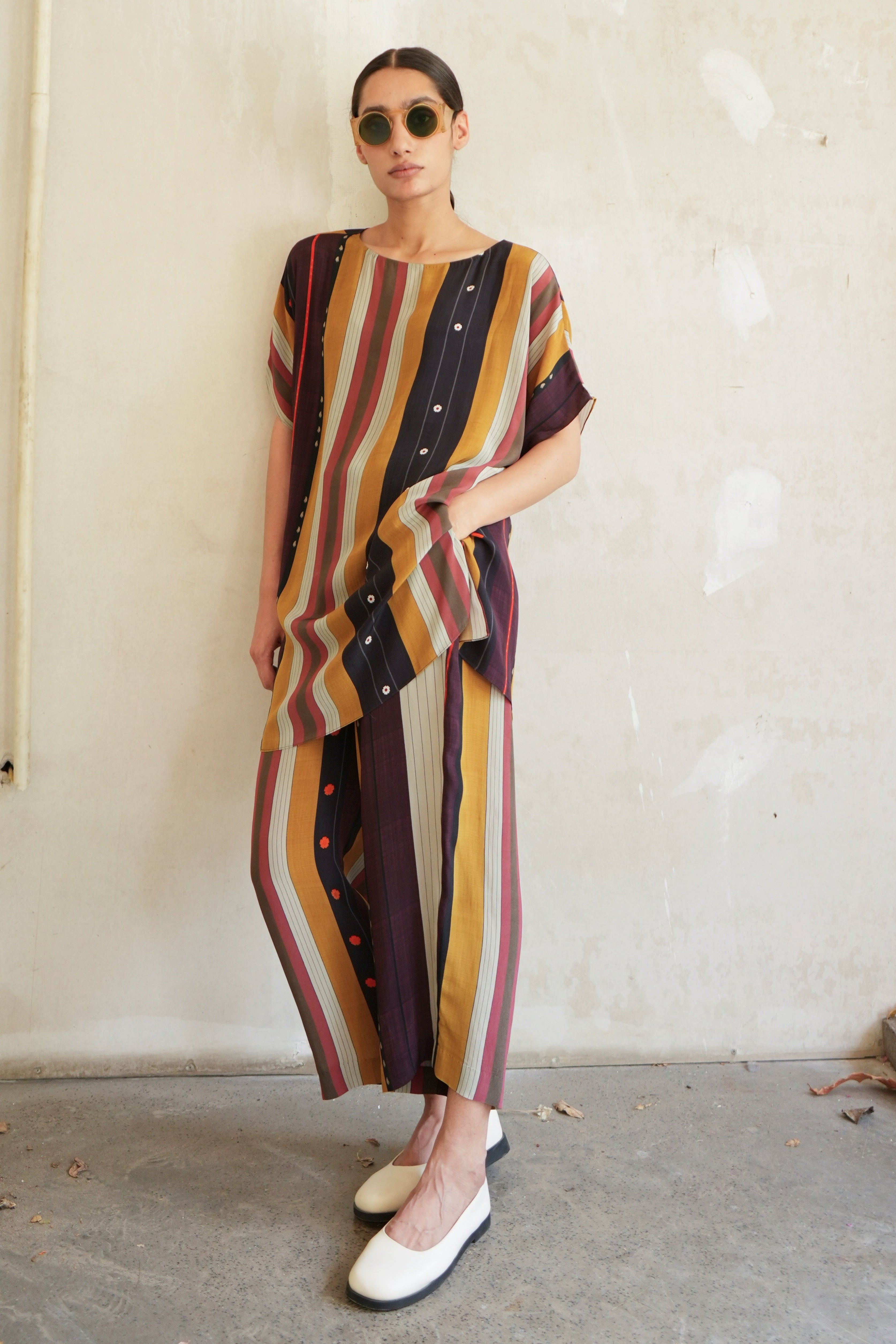 GARDEN CO-ORD SET IN NADU STRIPES PRINT