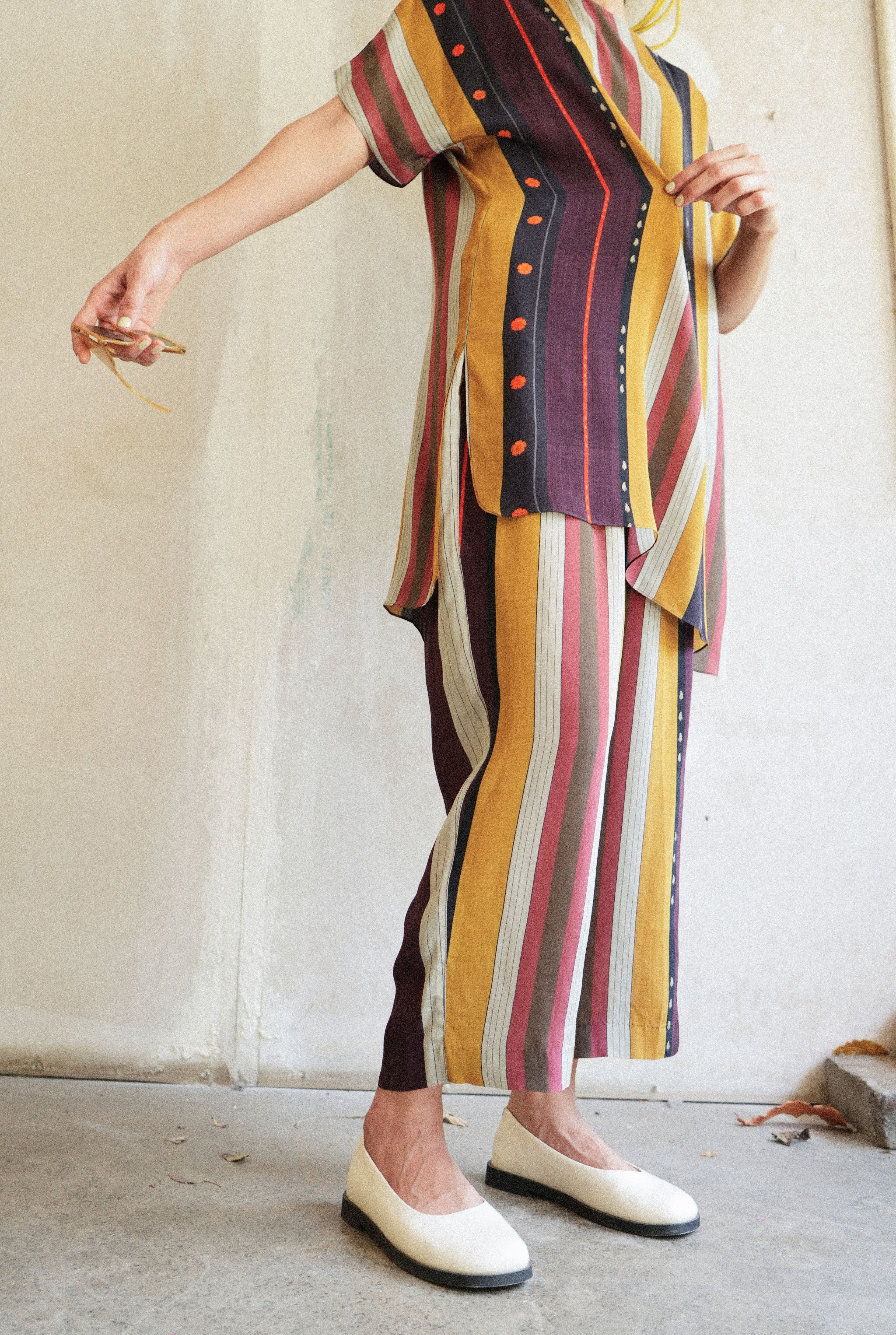 GARDEN CO-ORD SET IN NADU STRIPES PRINT