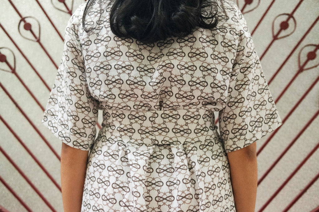 SHIRT DRESS IN AC JAAL WHITE PRINT