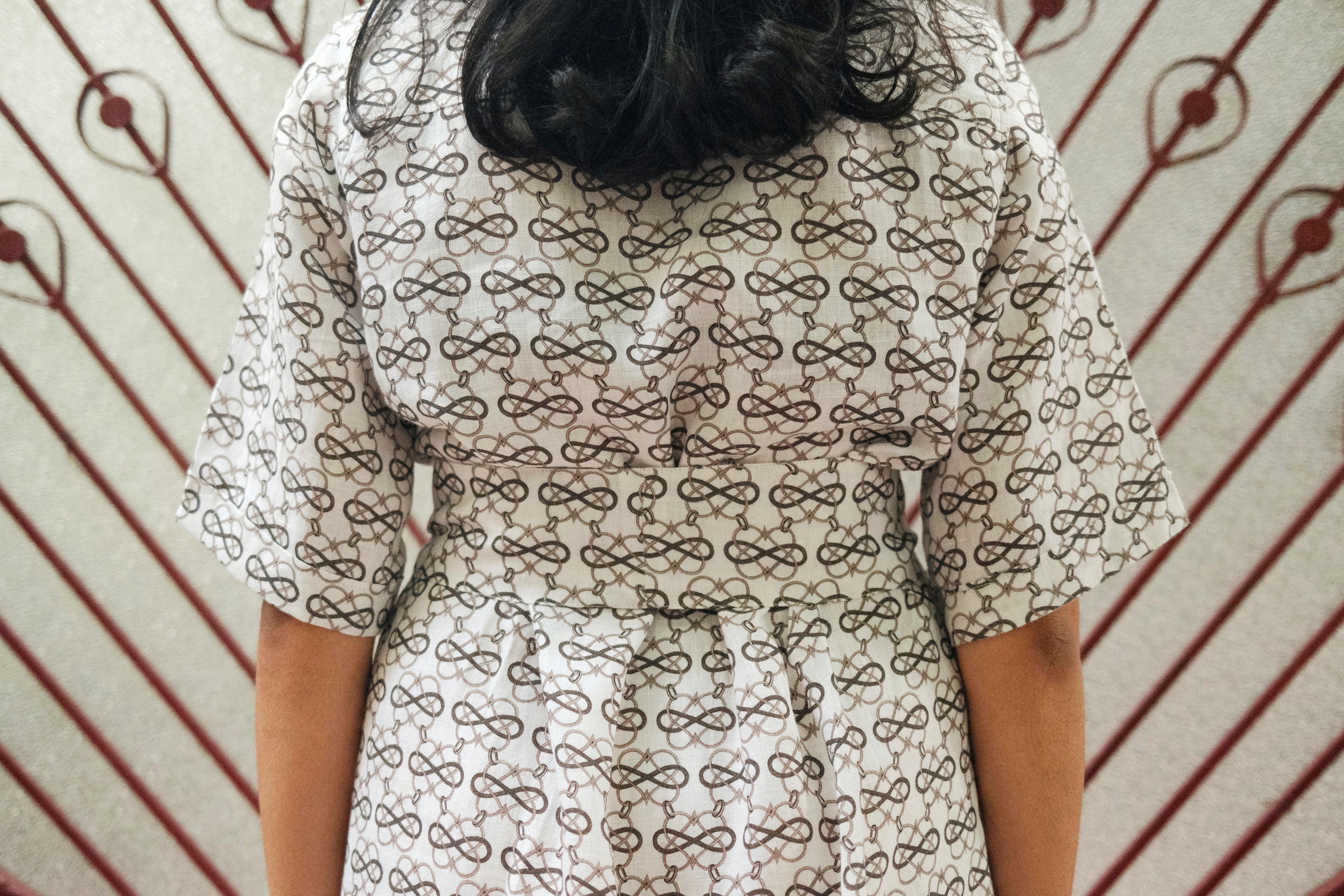 SHIRT DRESS IN AC JAAL WHITE PRINT