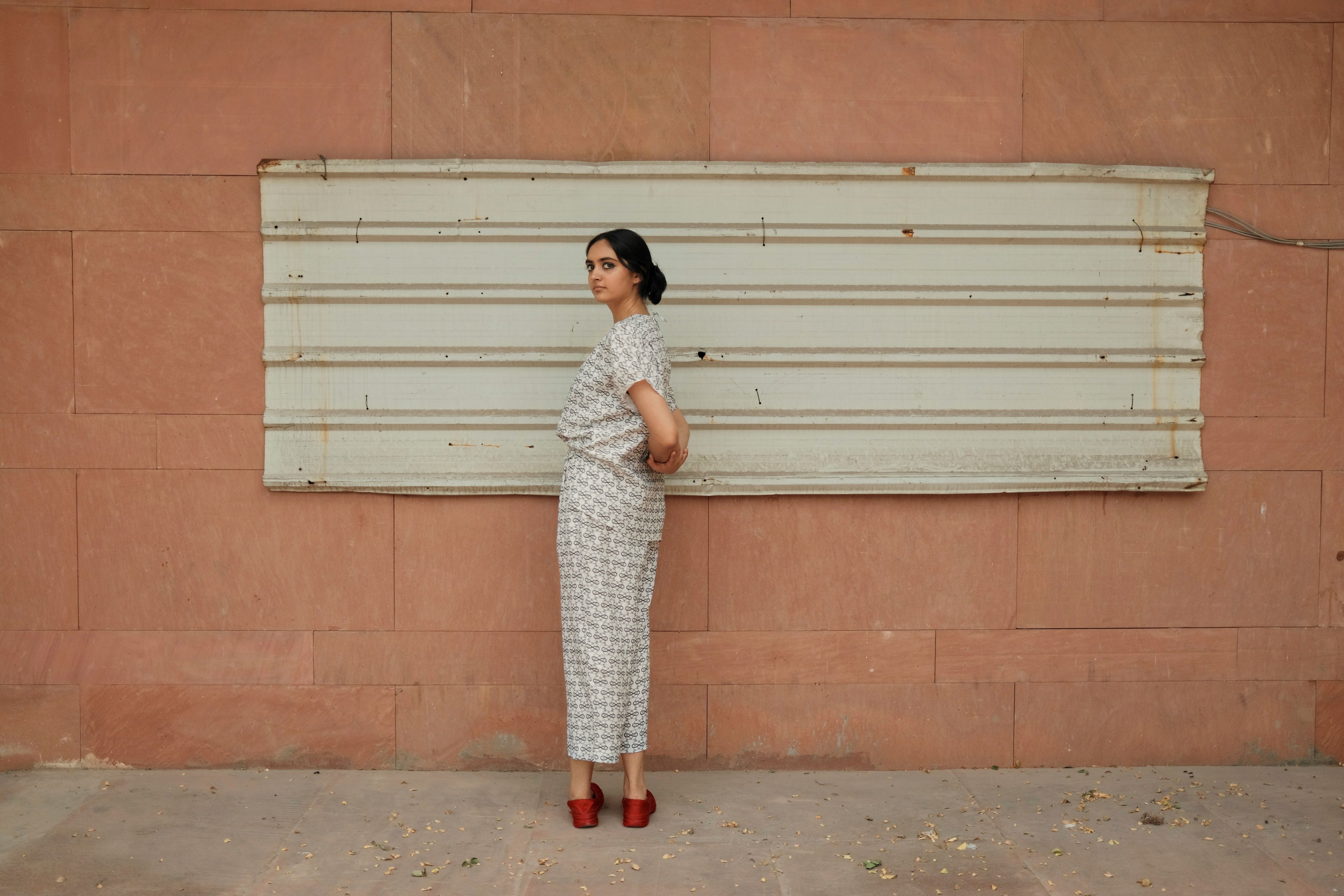 Bakers Co-ord Set In AC Jaal White Print