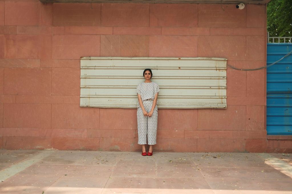 Bakers Co-ord Set In AC Jaal White Print