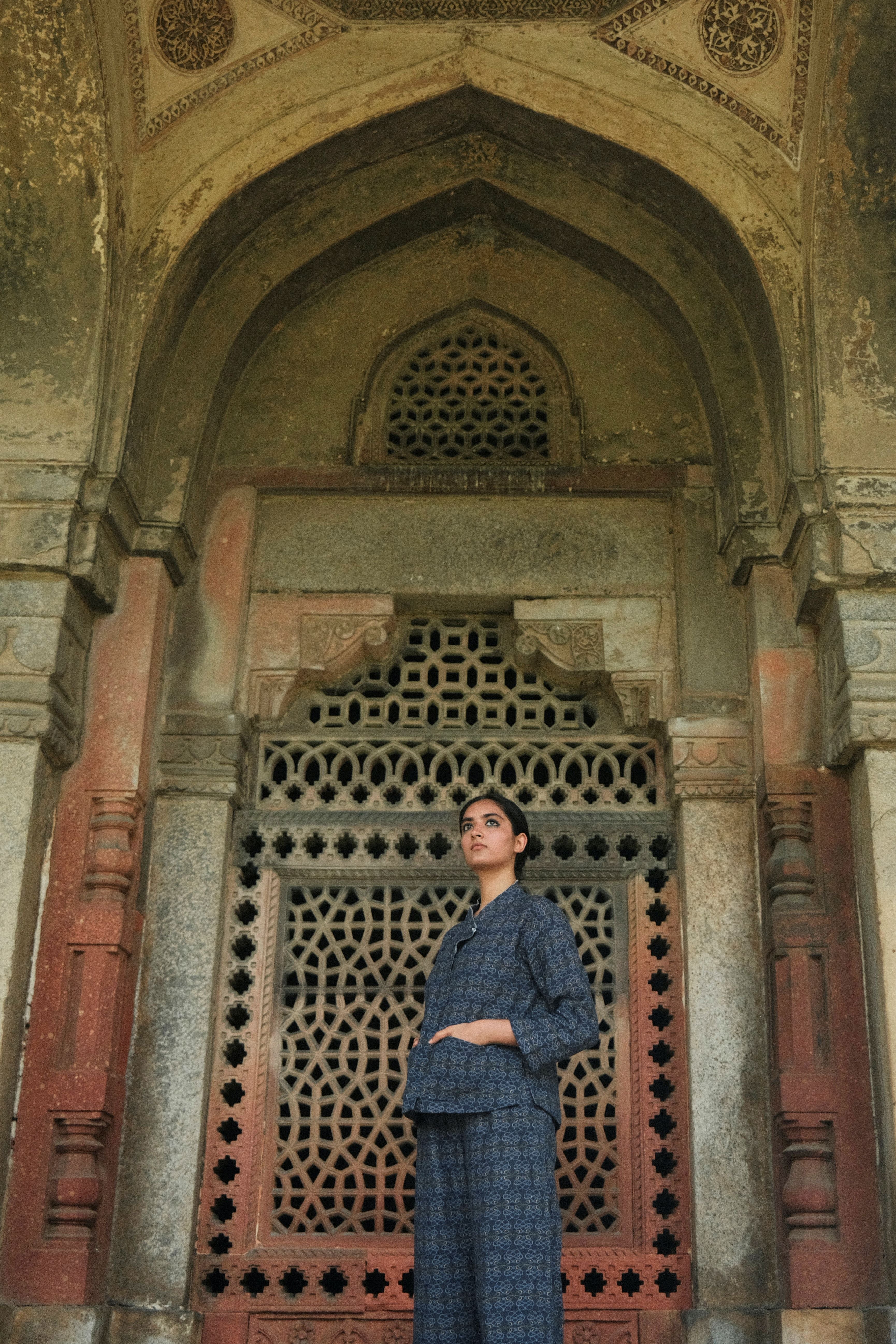 MONK SHACKET AND JILL PANTS IN AC JAAL NAVY PRINT