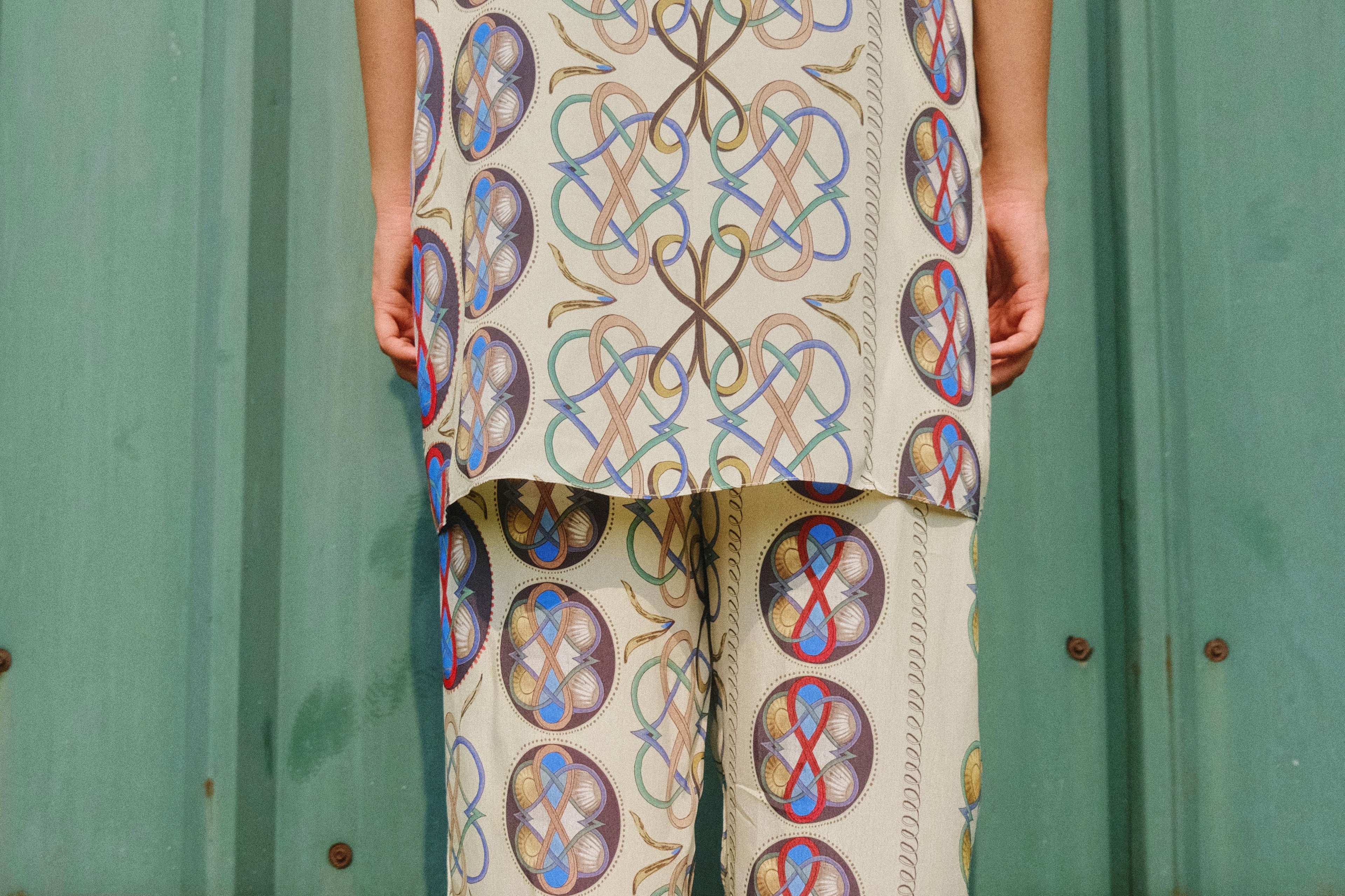 GARDEN CO-ORD SET IN AC BEIGE PRINT