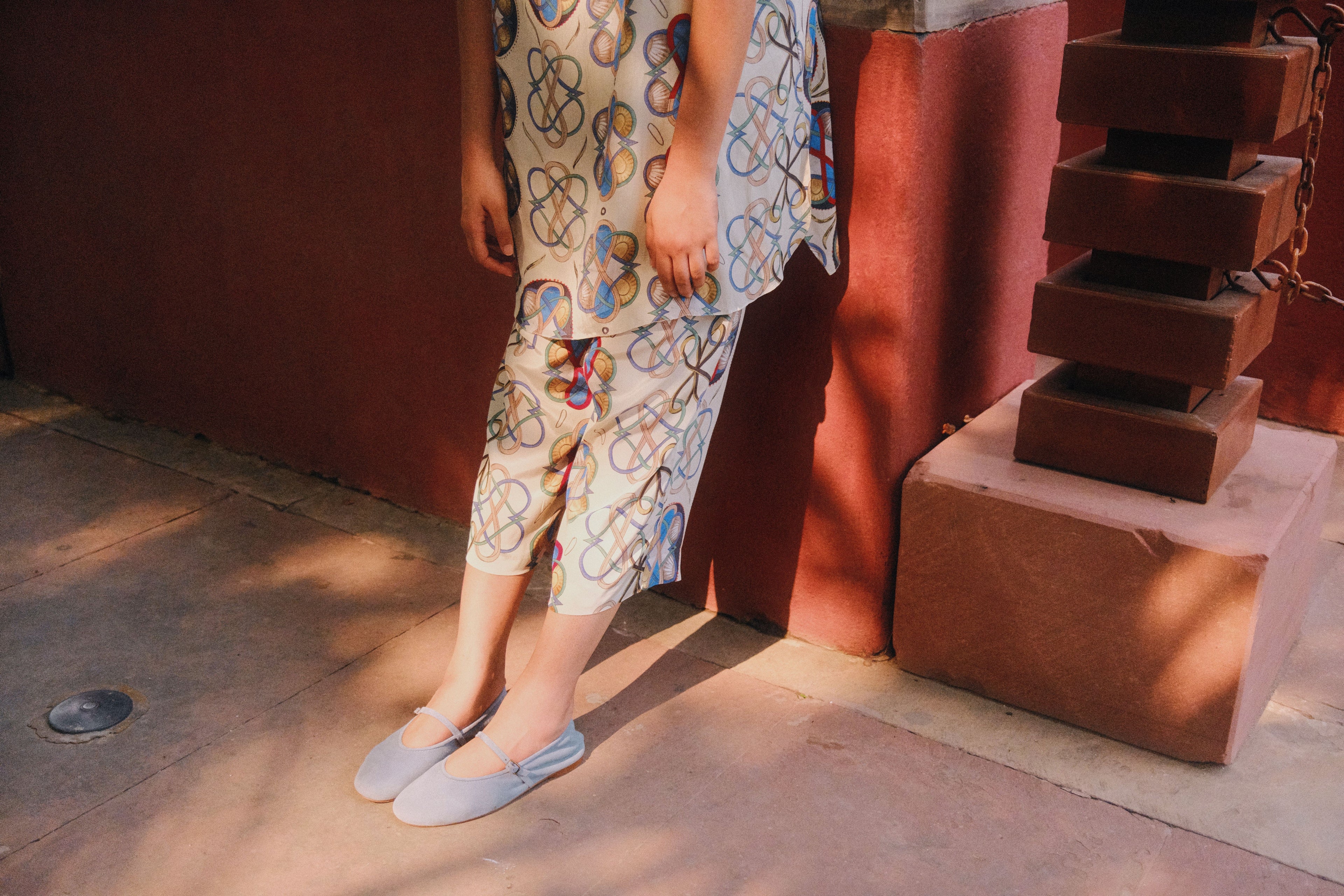 GARDEN CO-ORD SET IN AC BEIGE PRINT