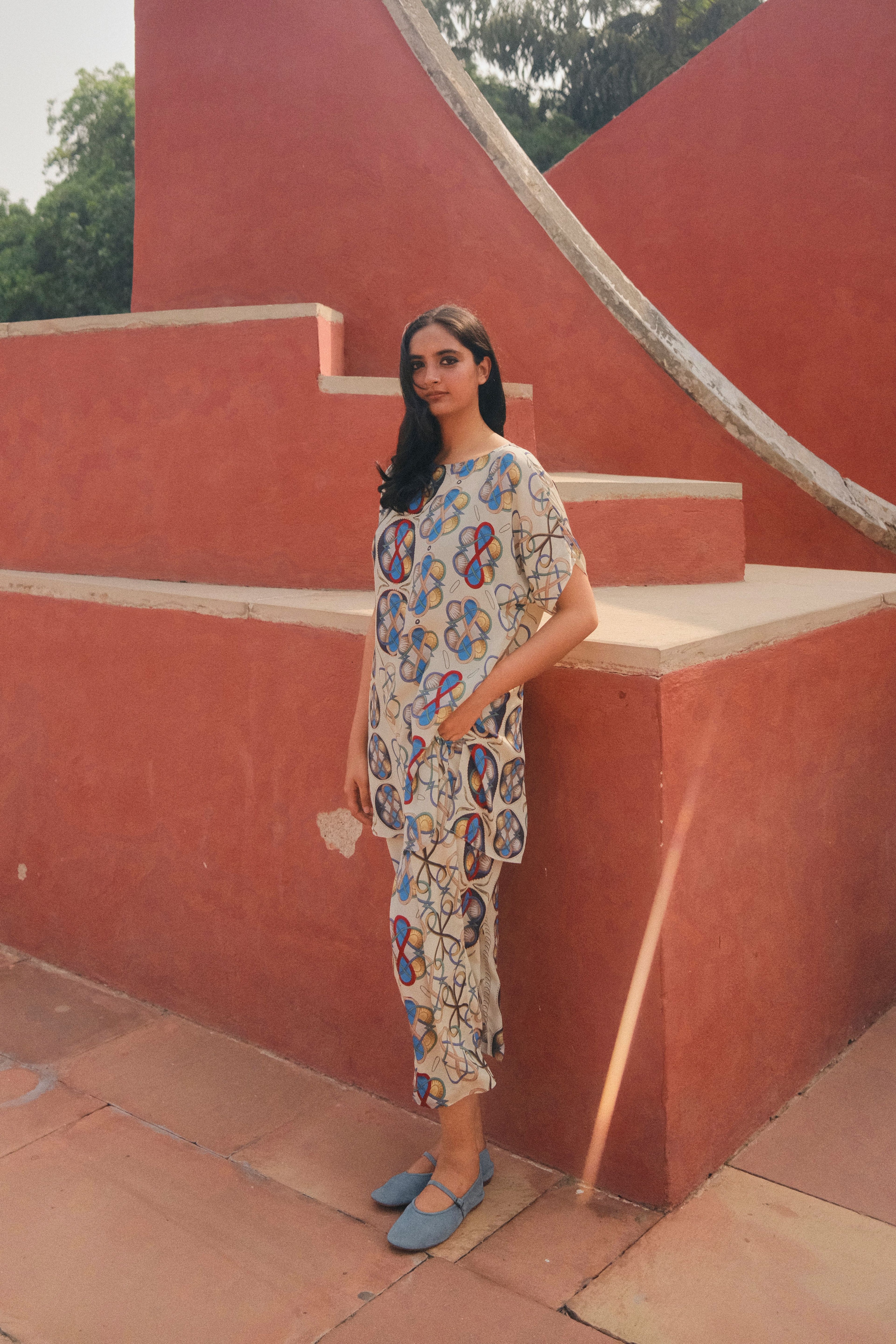 GARDEN CO-ORD SET IN AC BEIGE PRINT