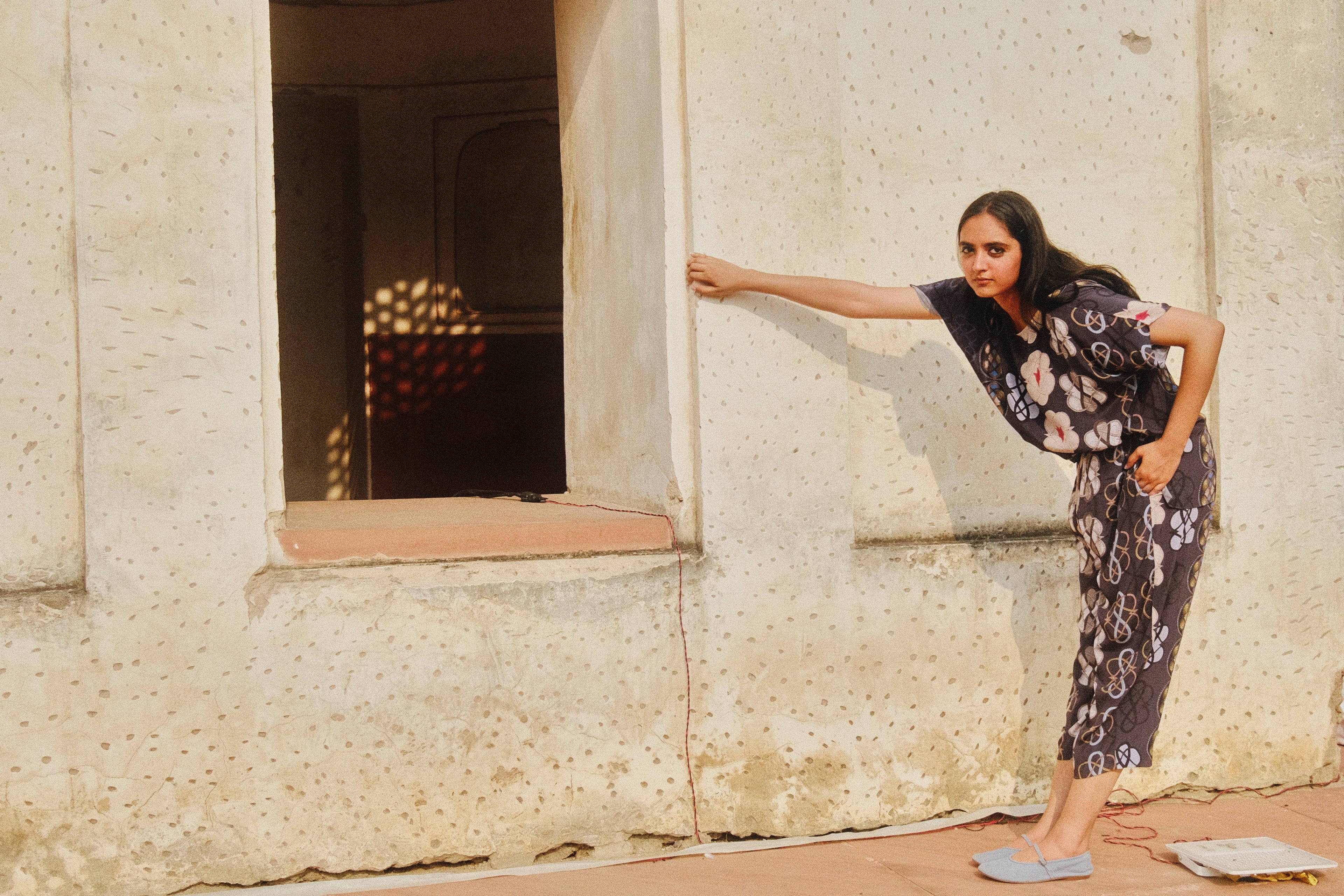 GARDEN CO-ORD SET IN AC NAVY PRINT