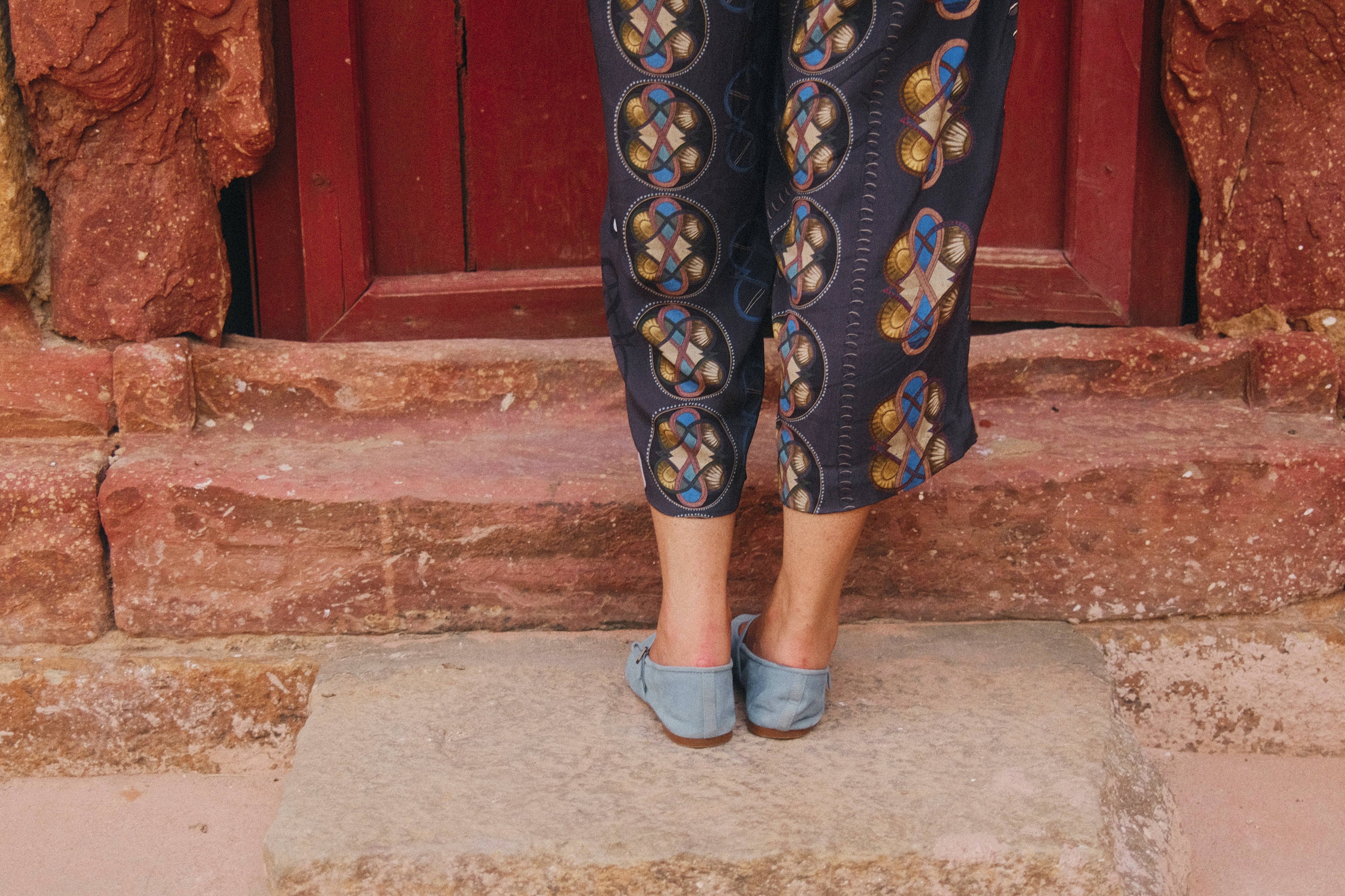 GARDEN CO-ORD SET IN AC NAVY PRINT