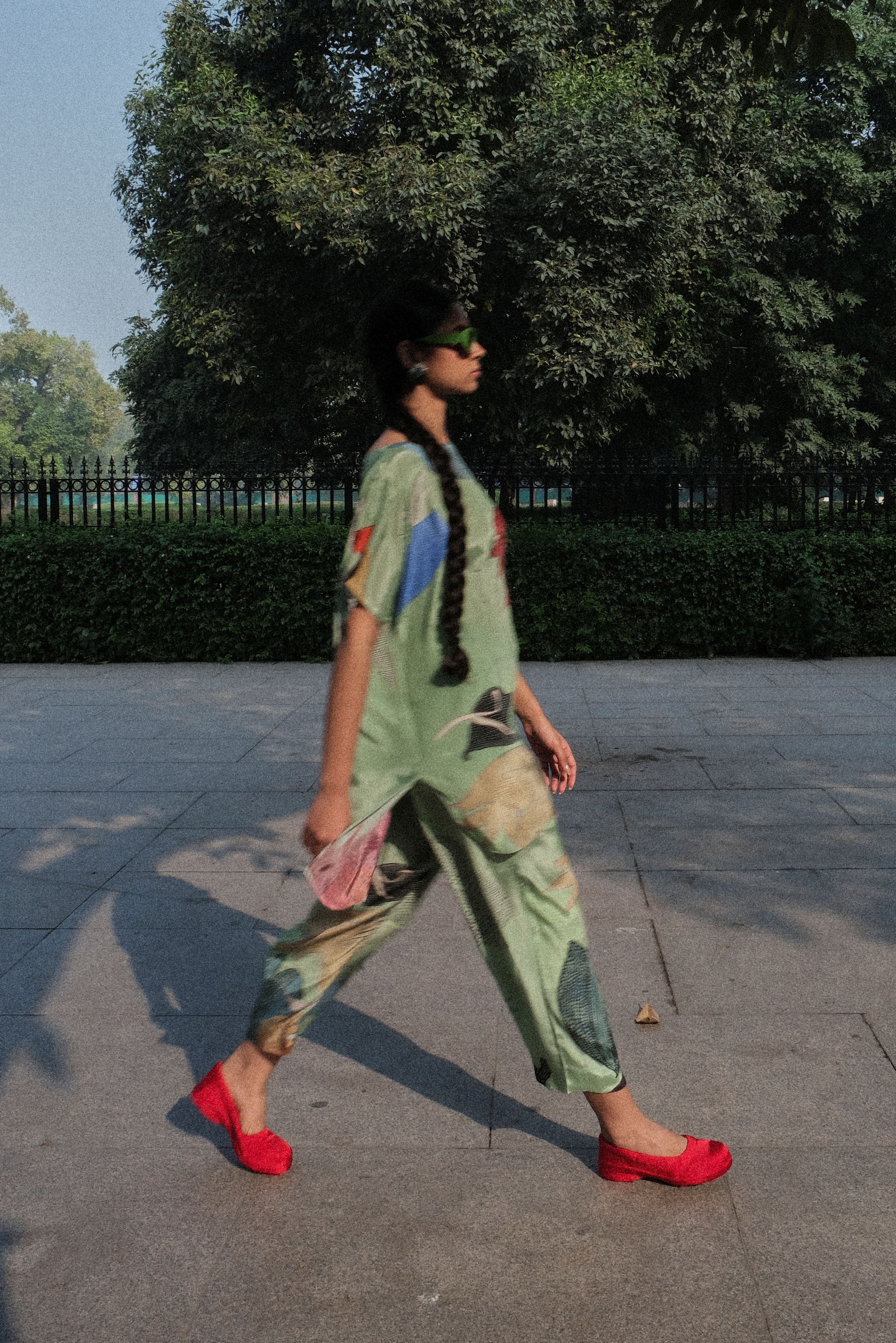 GARDEN CO-ORD SET IN FAITH GREEN PRINT