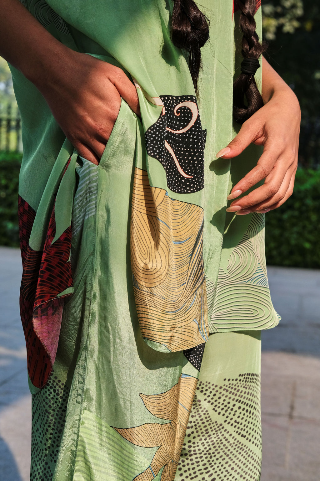 GARDEN CO-ORD SET IN FAITH GREEN PRINT