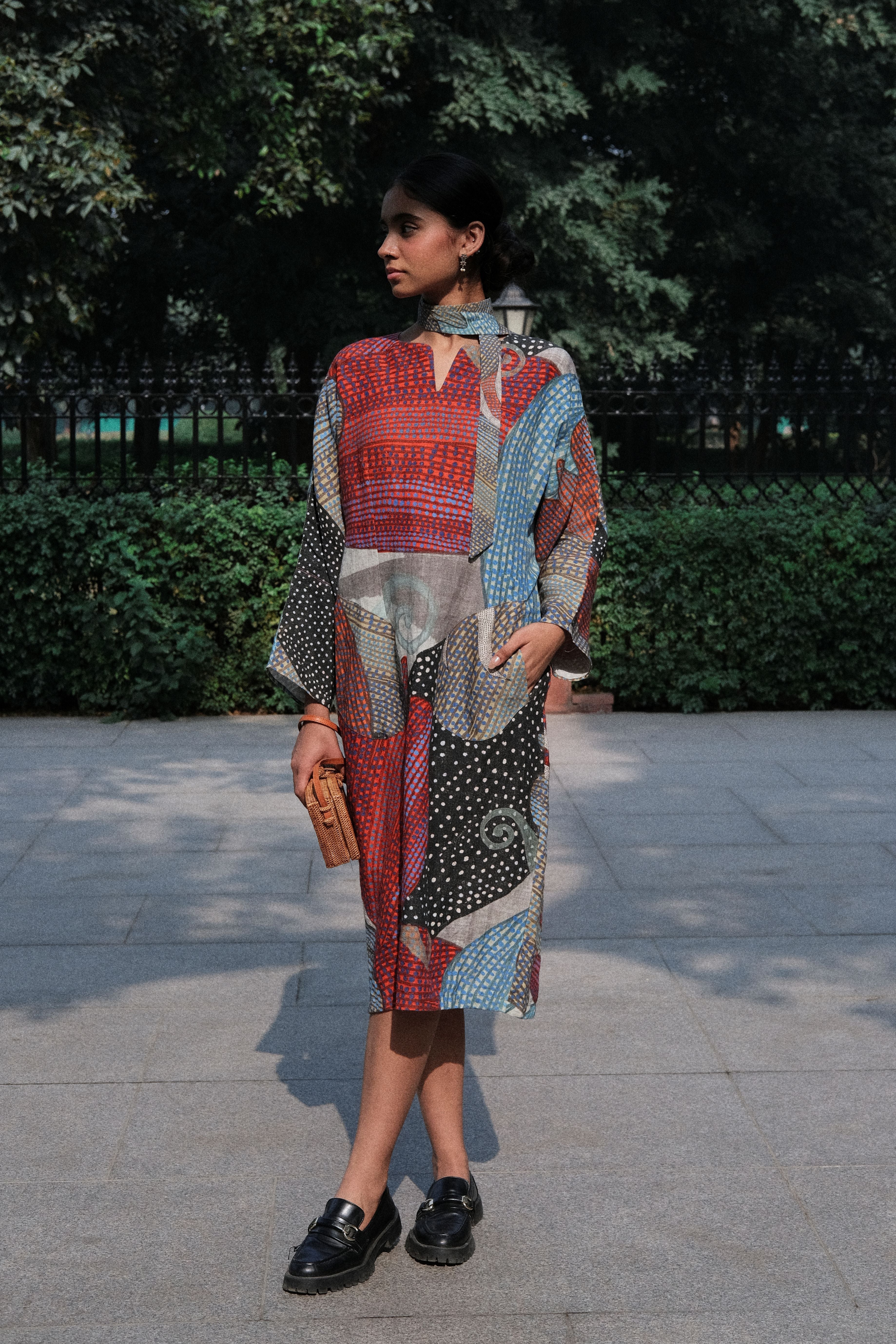 KAZA KIMONO DRESS IN MADHUMATI PRINT
