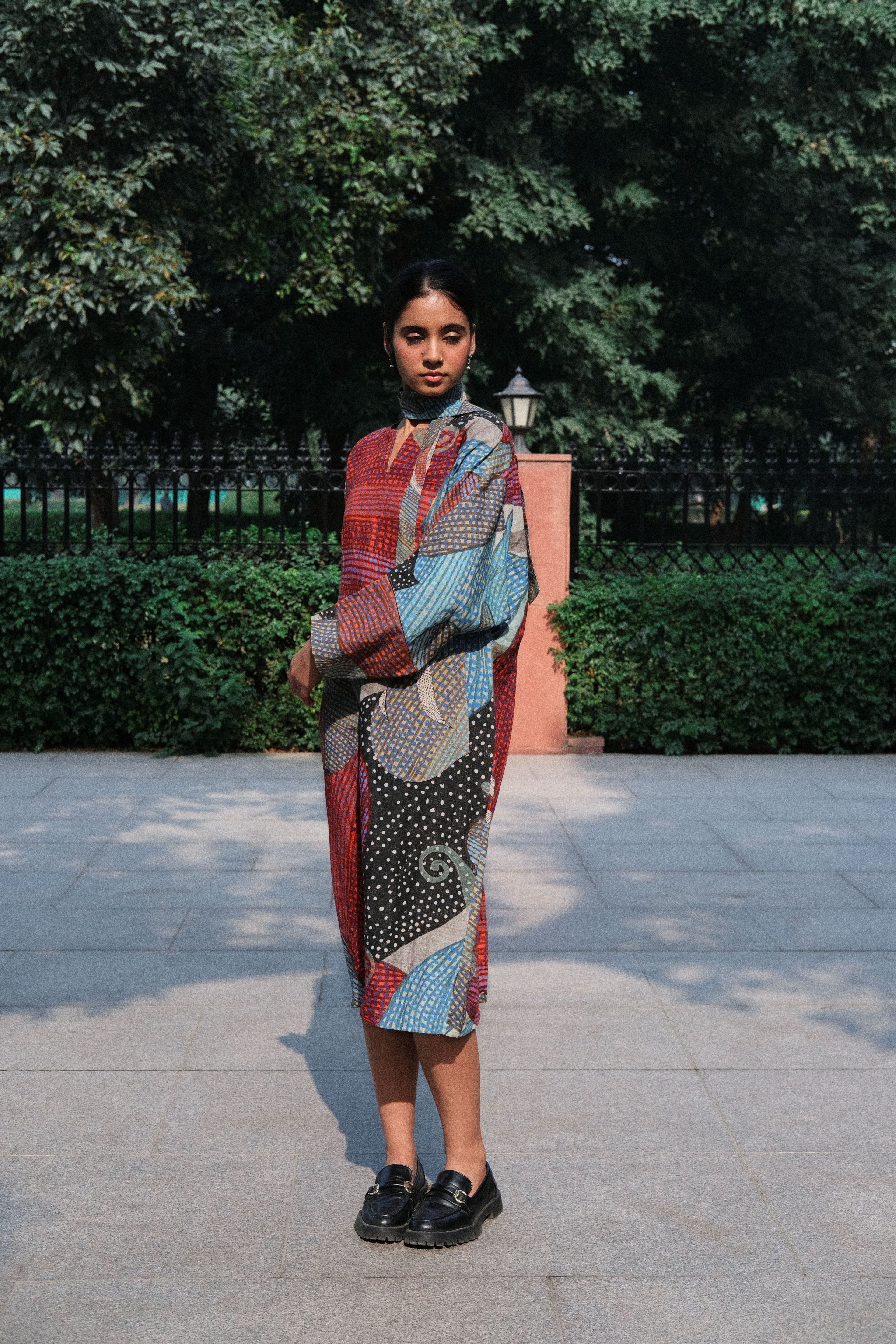 KAZA KIMONO DRESS IN MADHUMATI PRINT