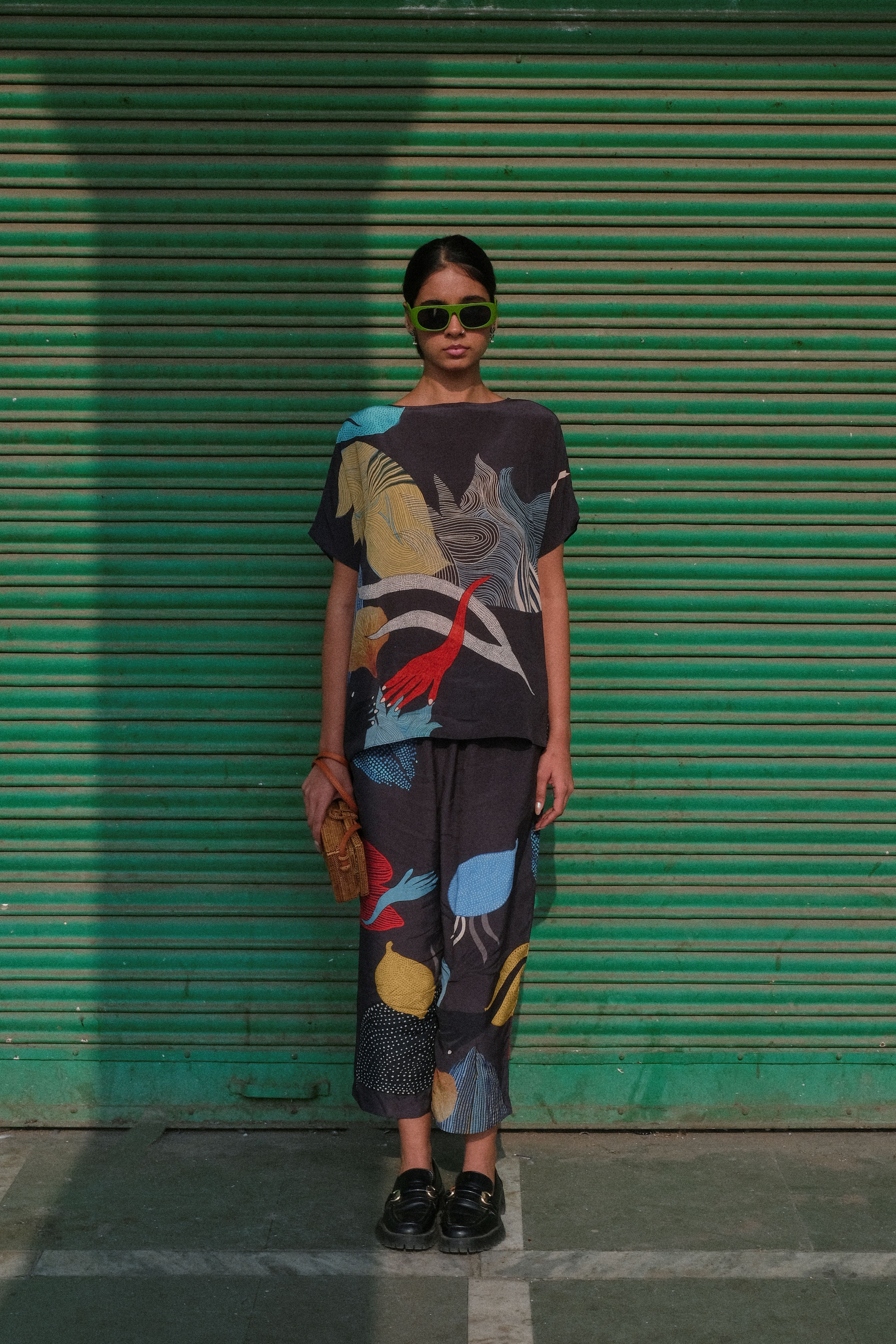 GARDEN COORD SET IN FAITH BLACK PRINT