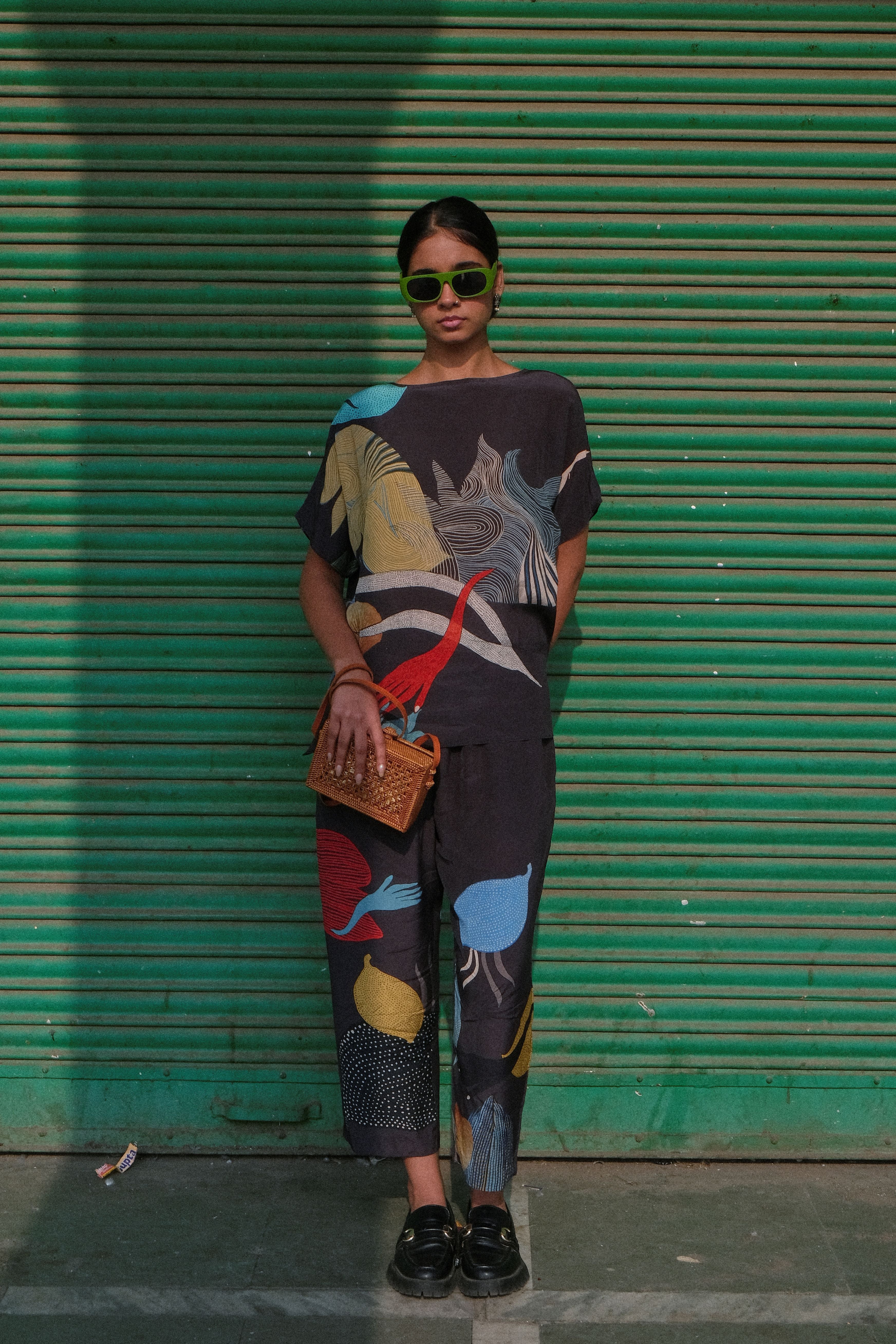 GARDEN COORD SET IN FAITH BLACK PRINT