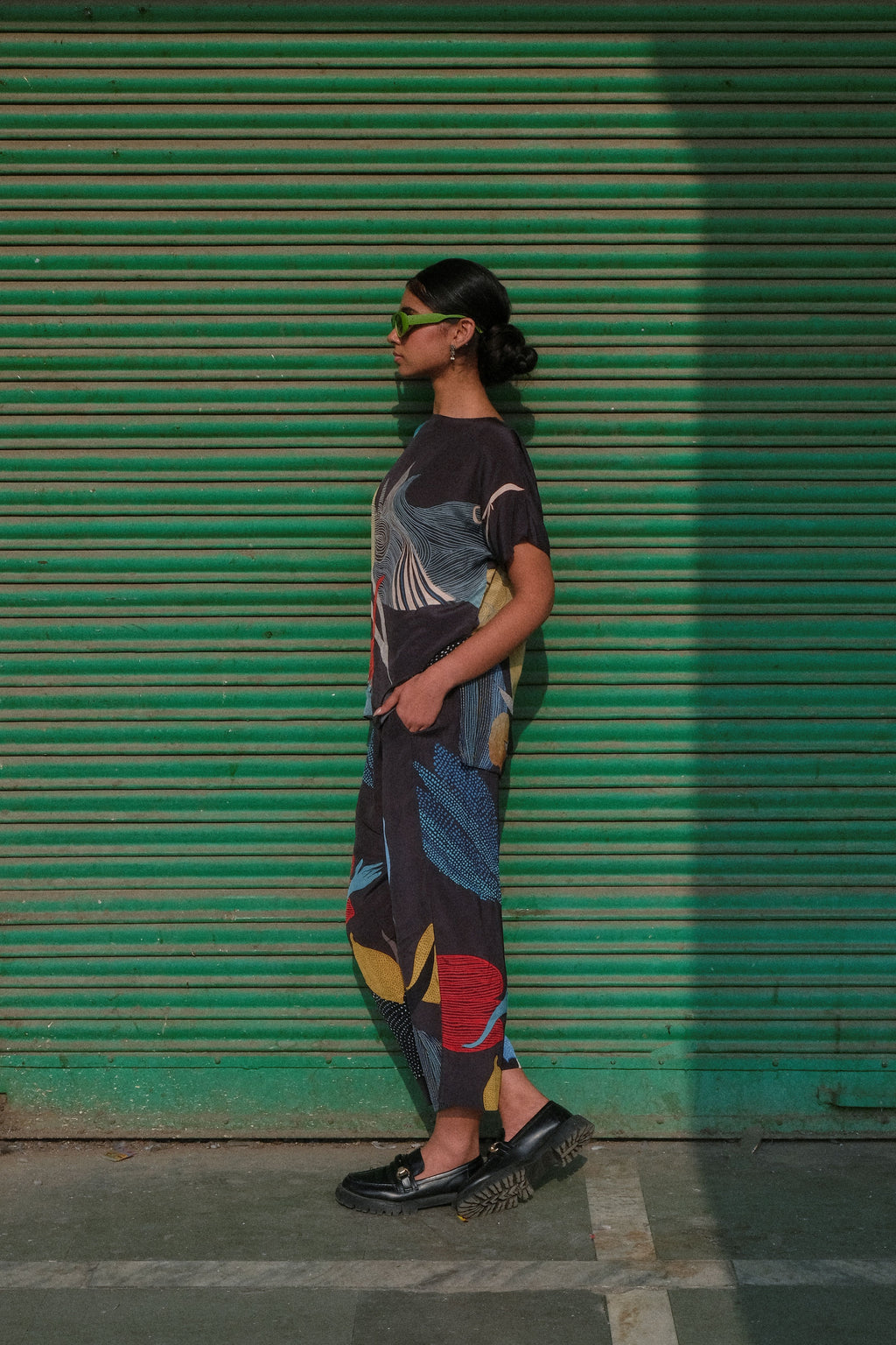 GARDEN COORD SET IN FAITH BLACK PRINT