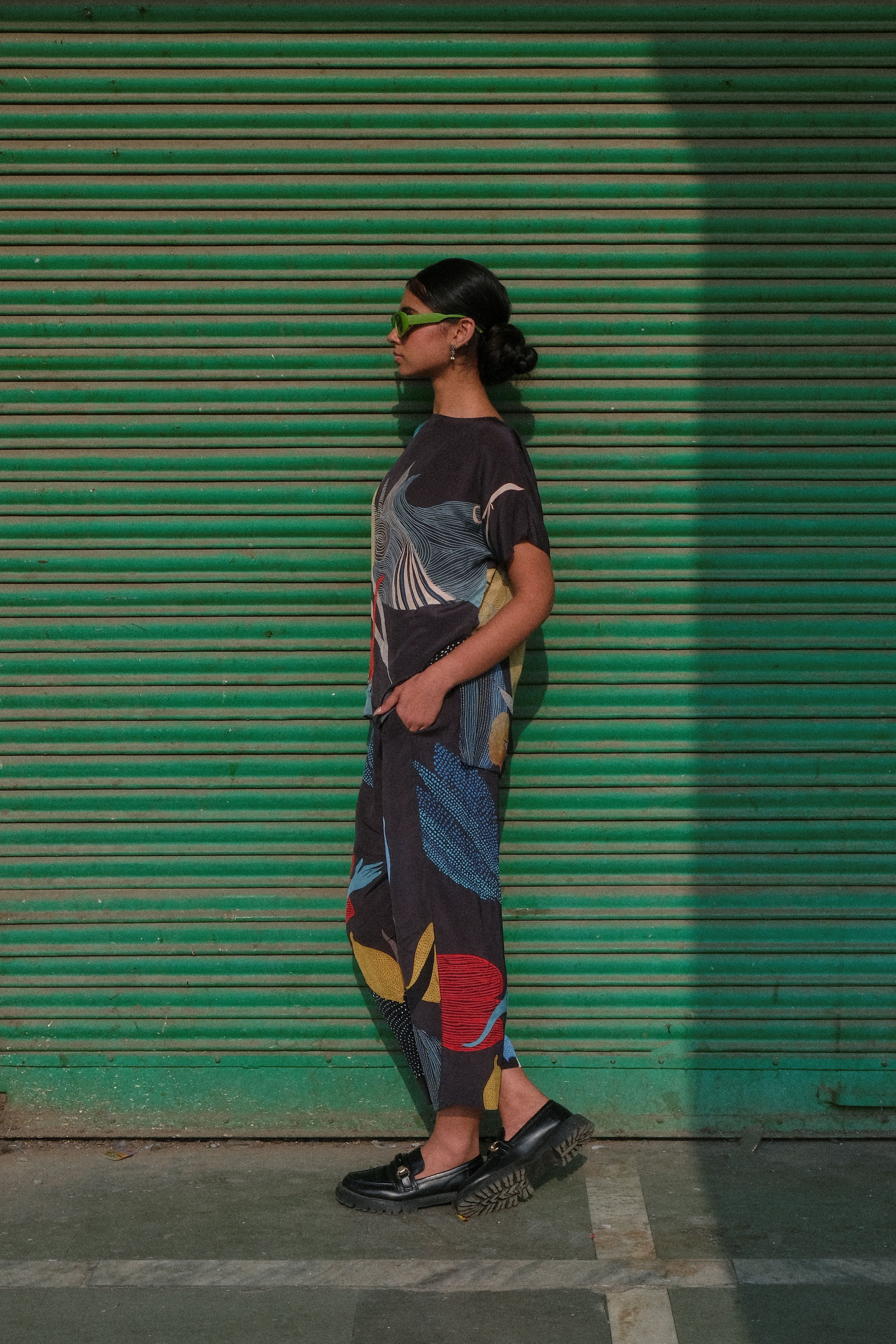 GARDEN COORD SET IN FAITH BLACK PRINT