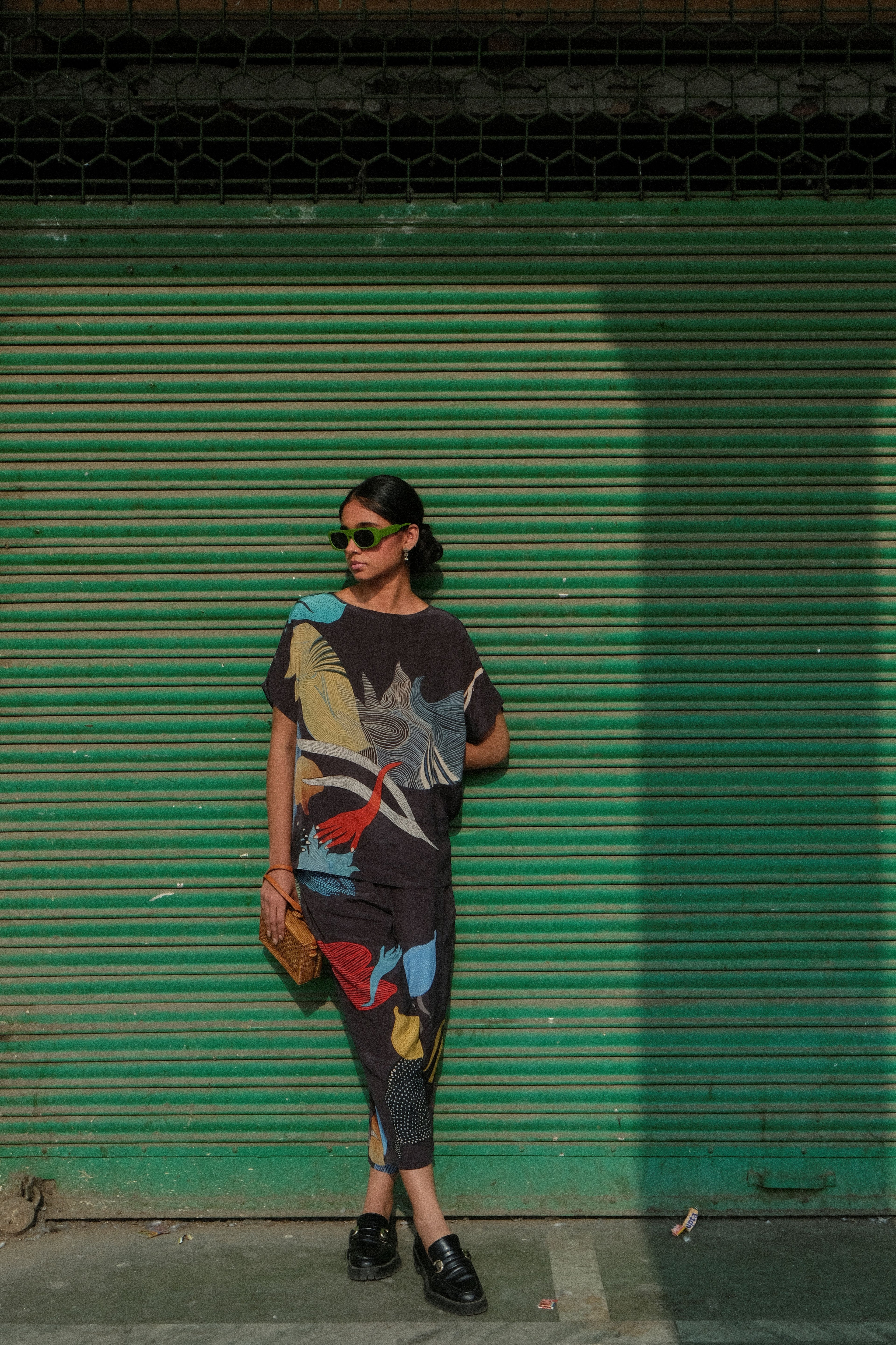 GARDEN COORD SET IN FAITH BLACK PRINT