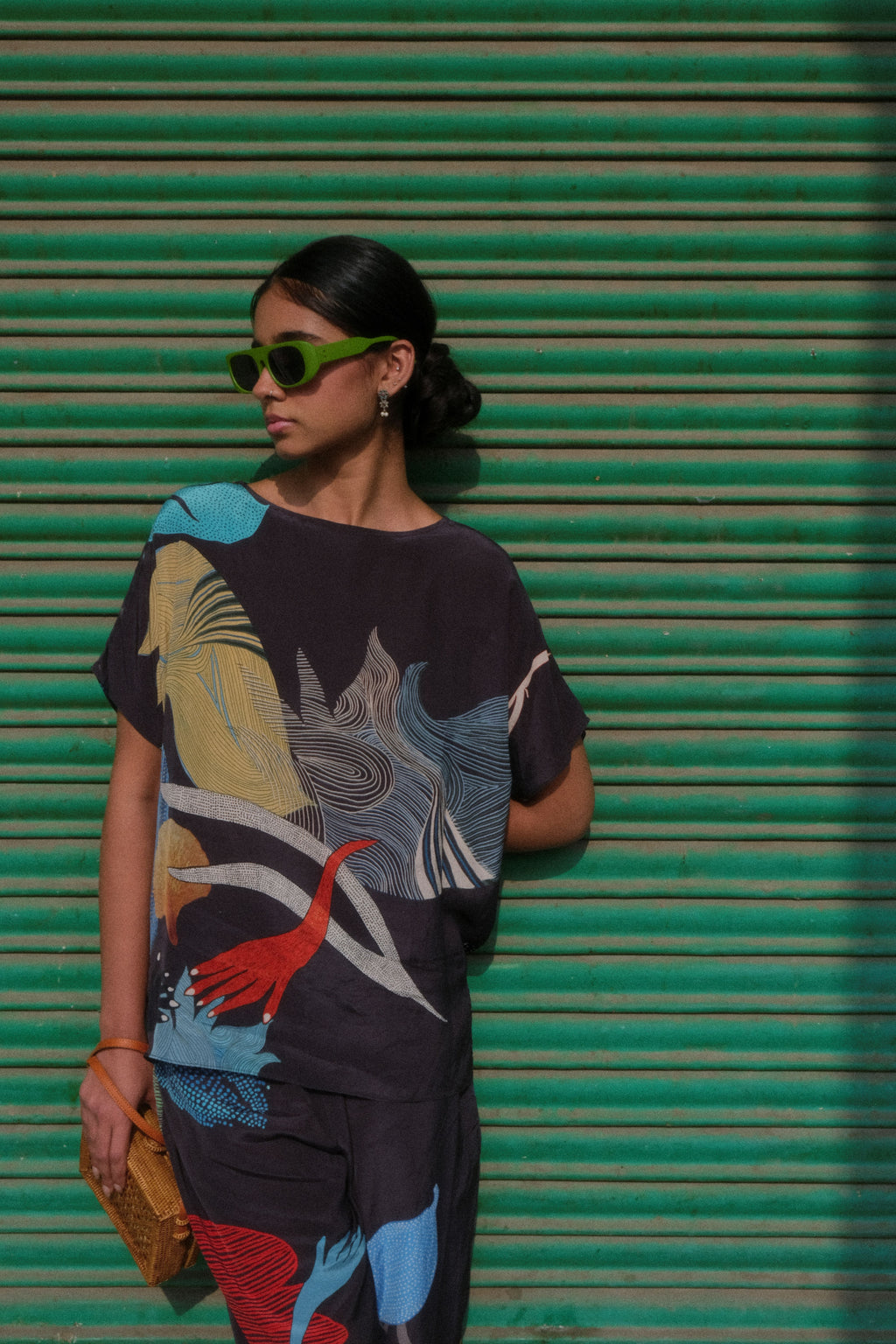 GARDEN COORD SET IN FAITH BLACK PRINT