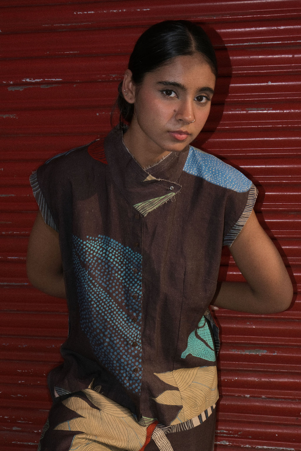 MONK TOP AND JILL PANTS IN FAITH CHARCOAL PRINT