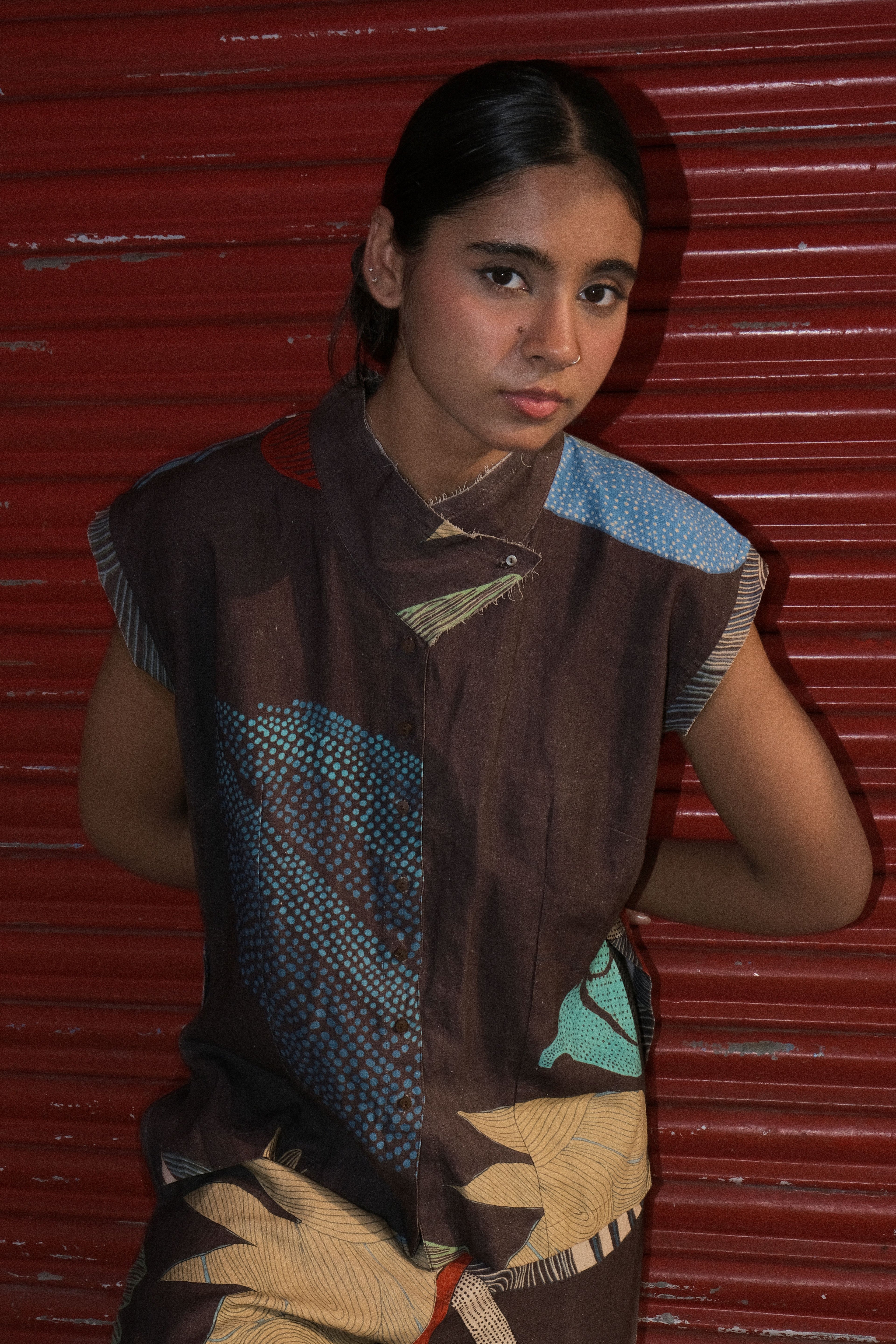 MONK TOP AND JILL PANTS IN FAITH CHARCOAL PRINT