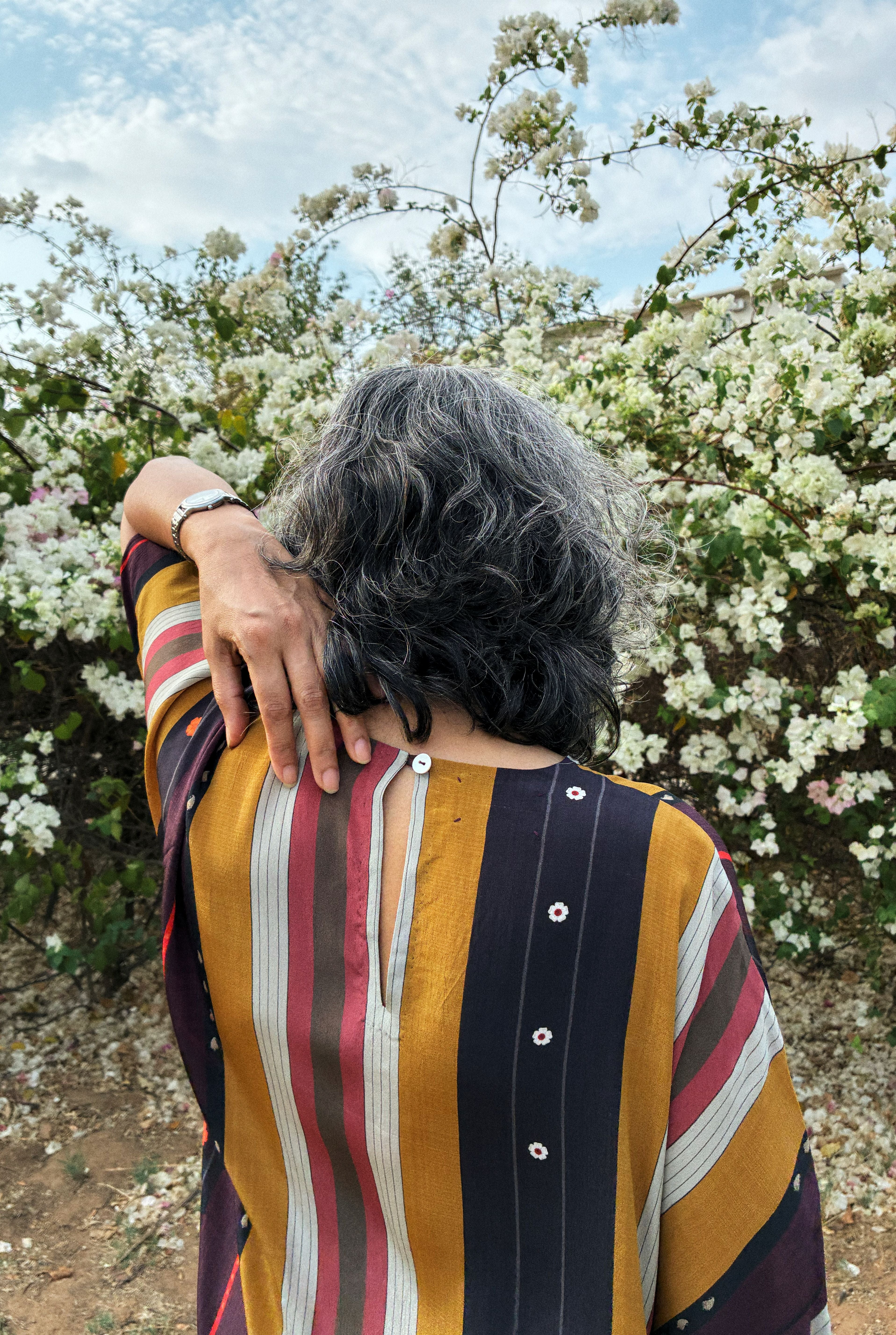 KAFTAAN DRESS IN NADU STRIPES PRINT