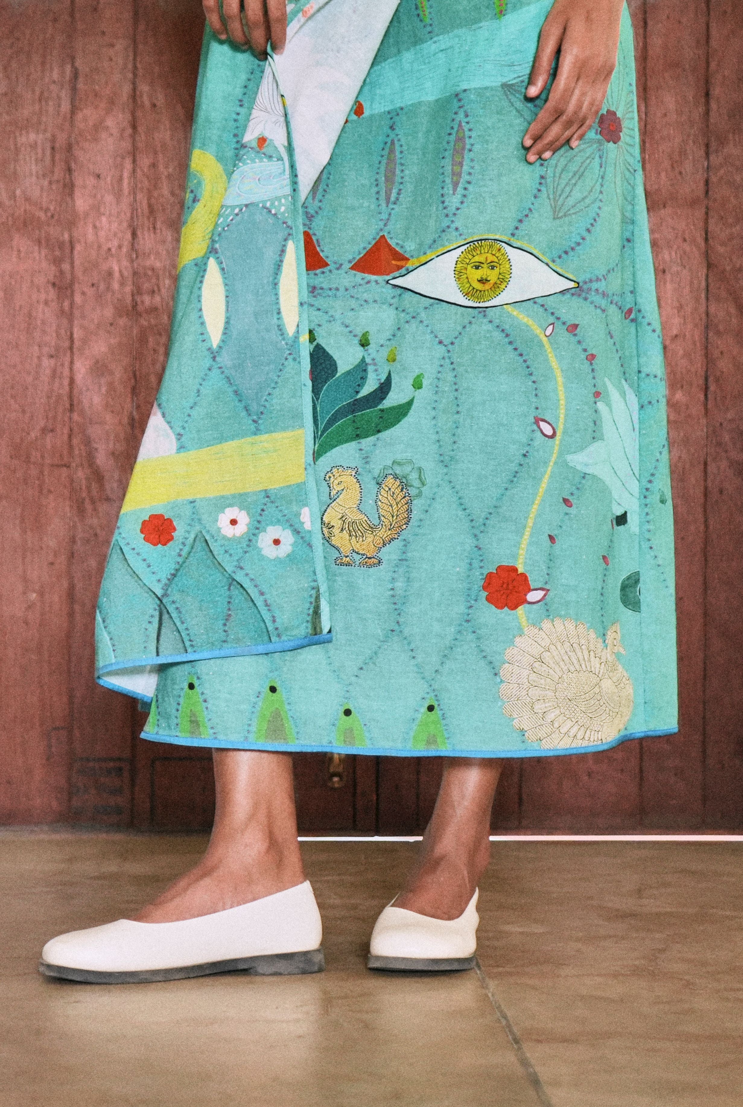 WRAP DRESS IN CHETTI GREEN