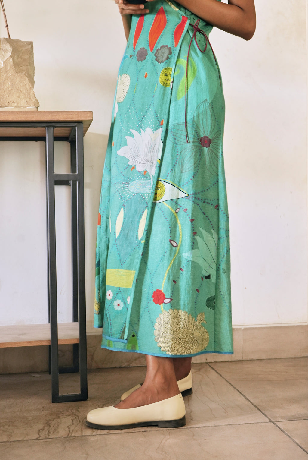 WRAP DRESS IN CHETTI GREEN